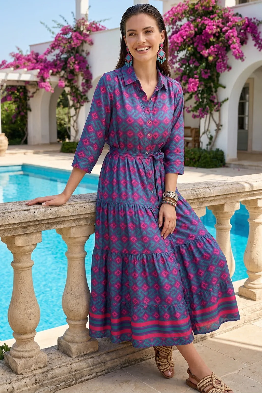 ABITO CAMICIA LUNCO CON CINTURA