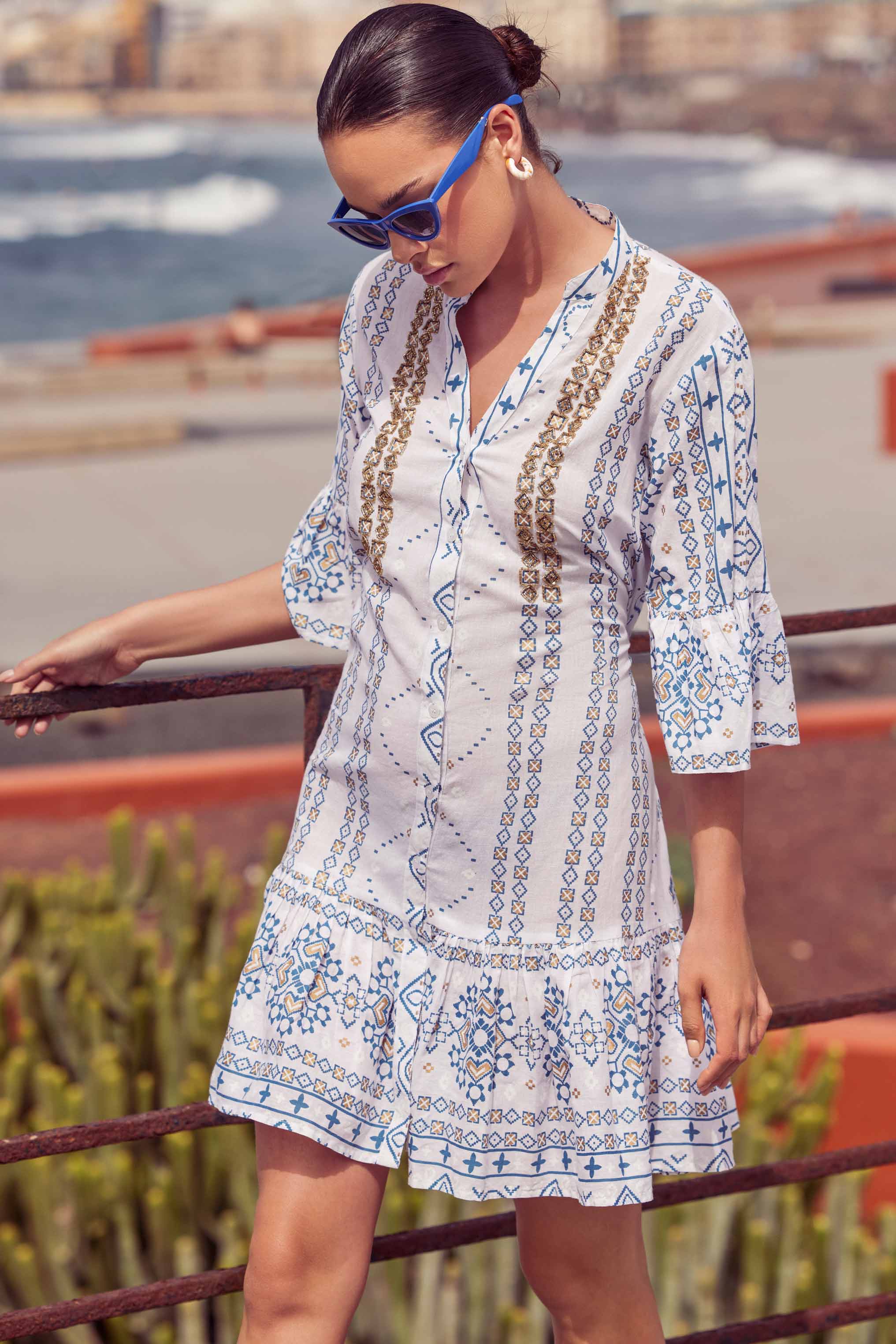 ABITO CAMICIA CON BALZE SUL FONDO SHIRA