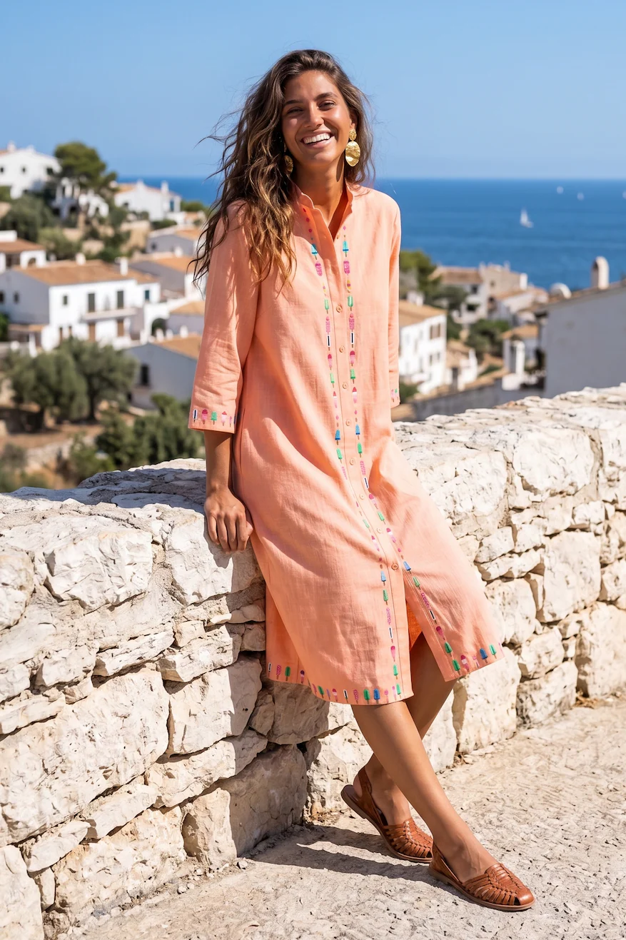 ABITO CAMICIA CON MINI RICAMI