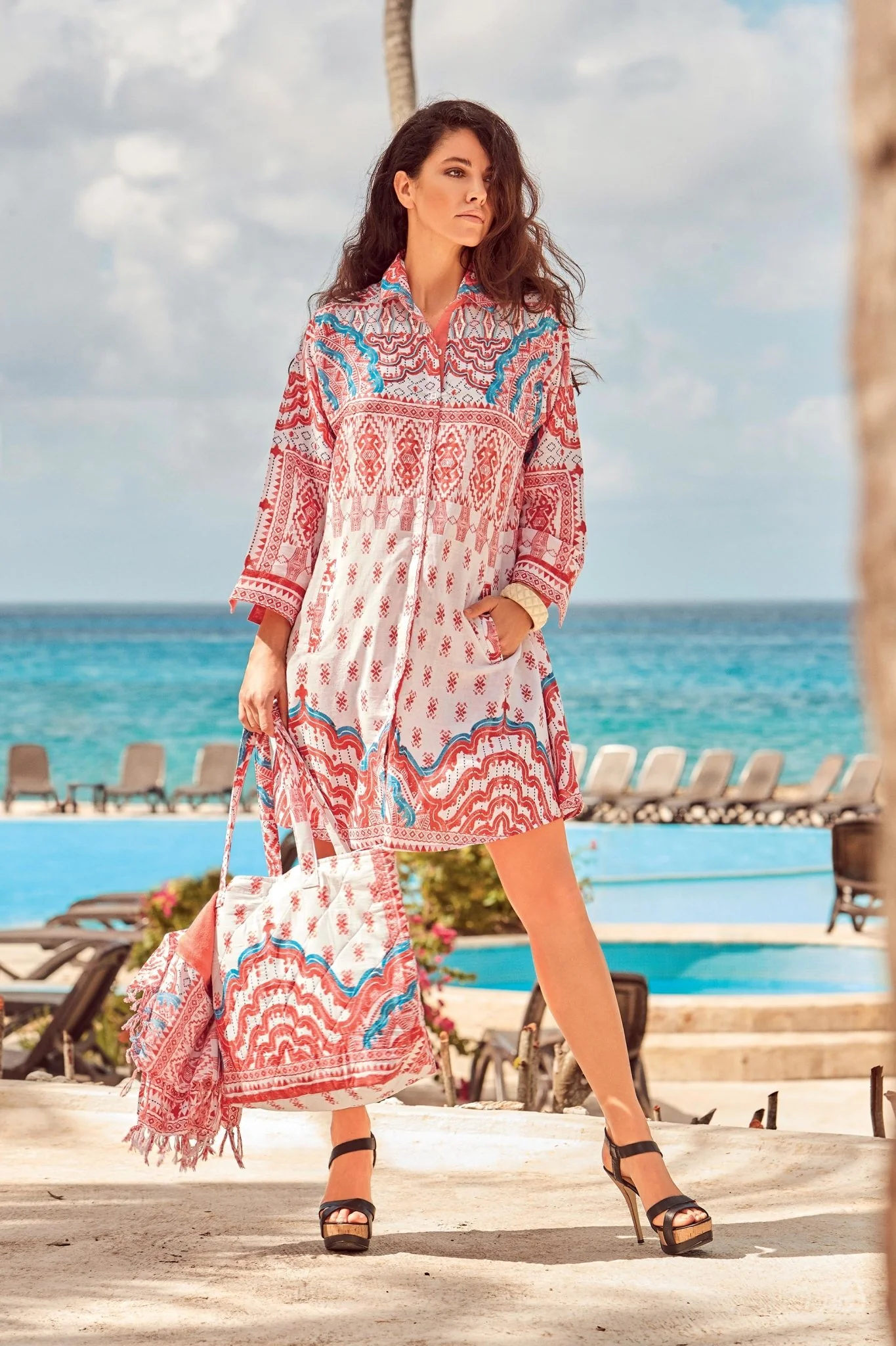 ABITO CAMICIA IN FANTASIA CORALLO