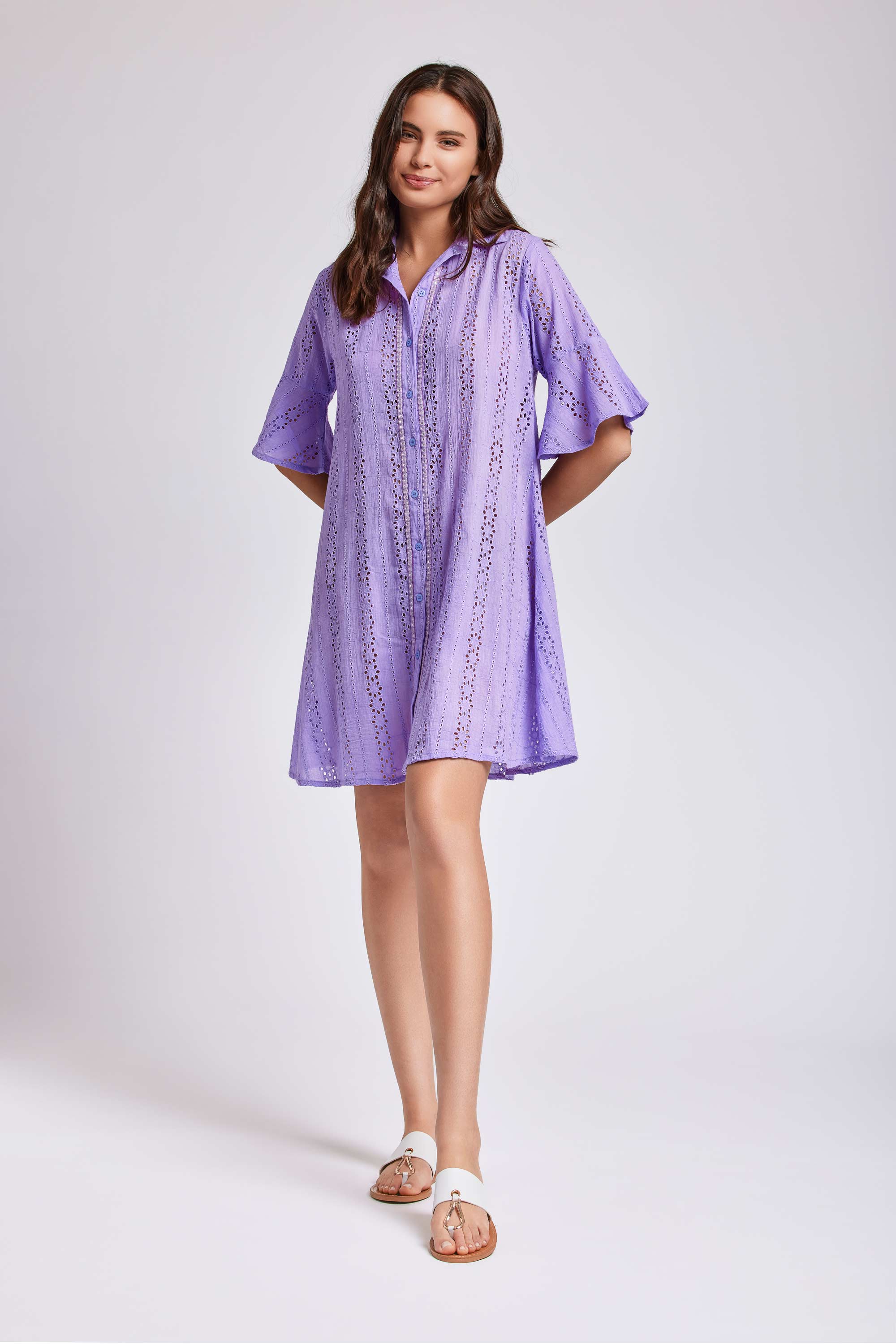ABITO CAMICIA IN PIZZO PREGIATO - Image 3