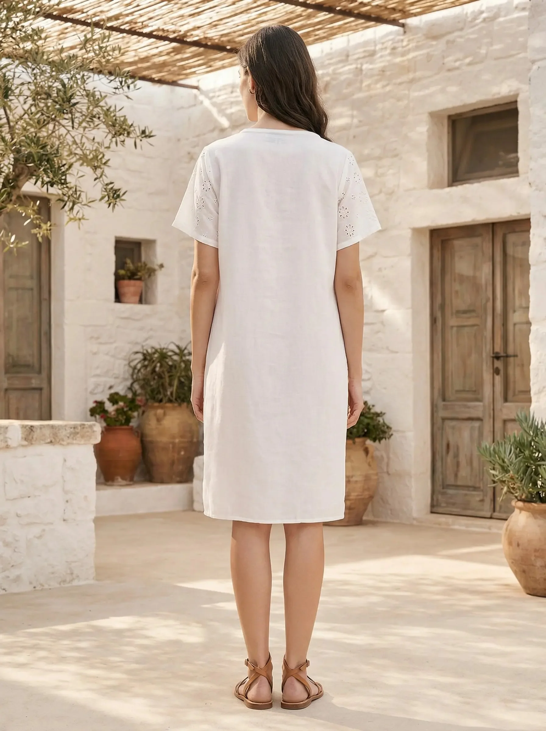 ABITO CAMICIA MIDI IN PIZZO SANGALLO - Image 2