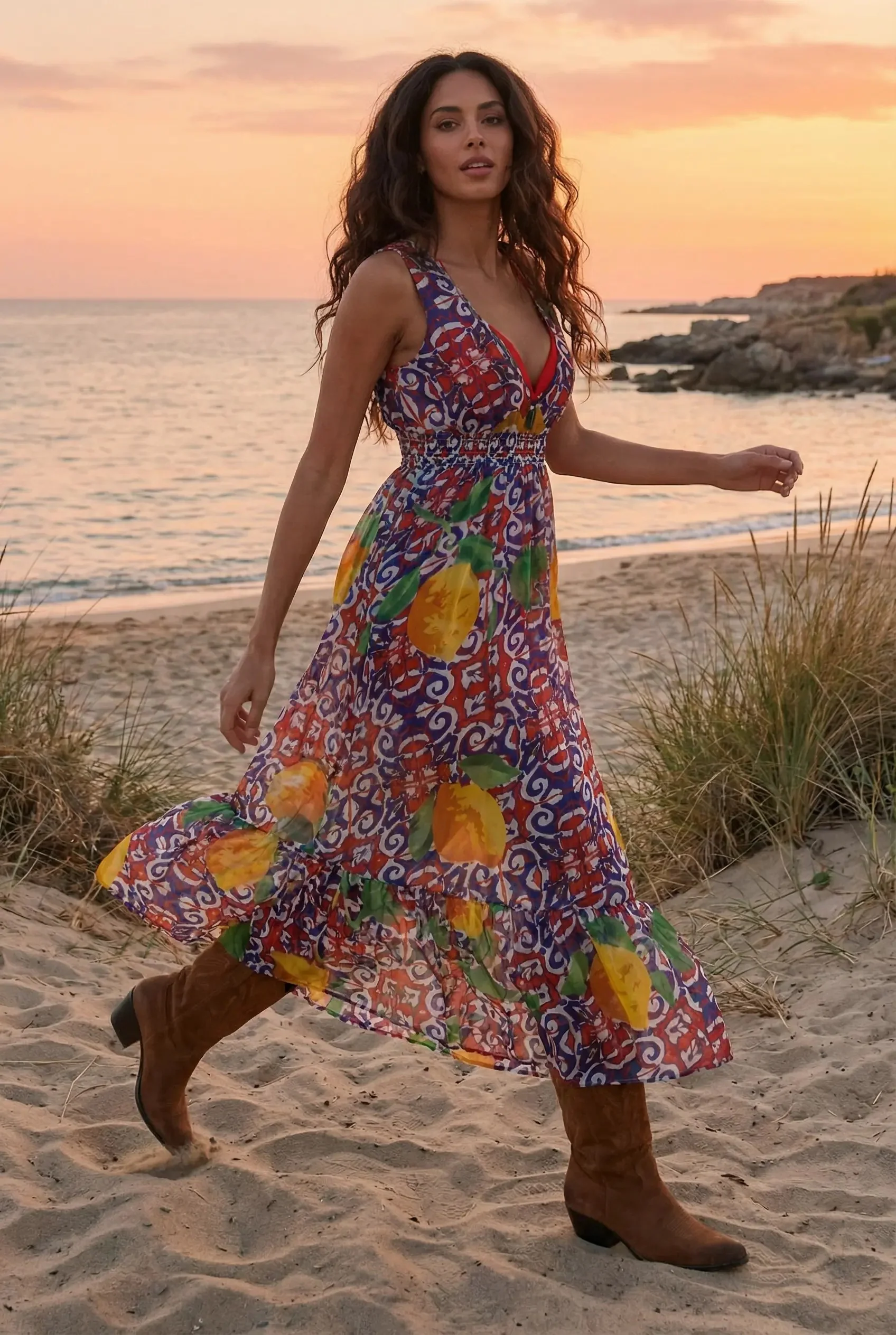 ABITO CHIFFON LUNGO