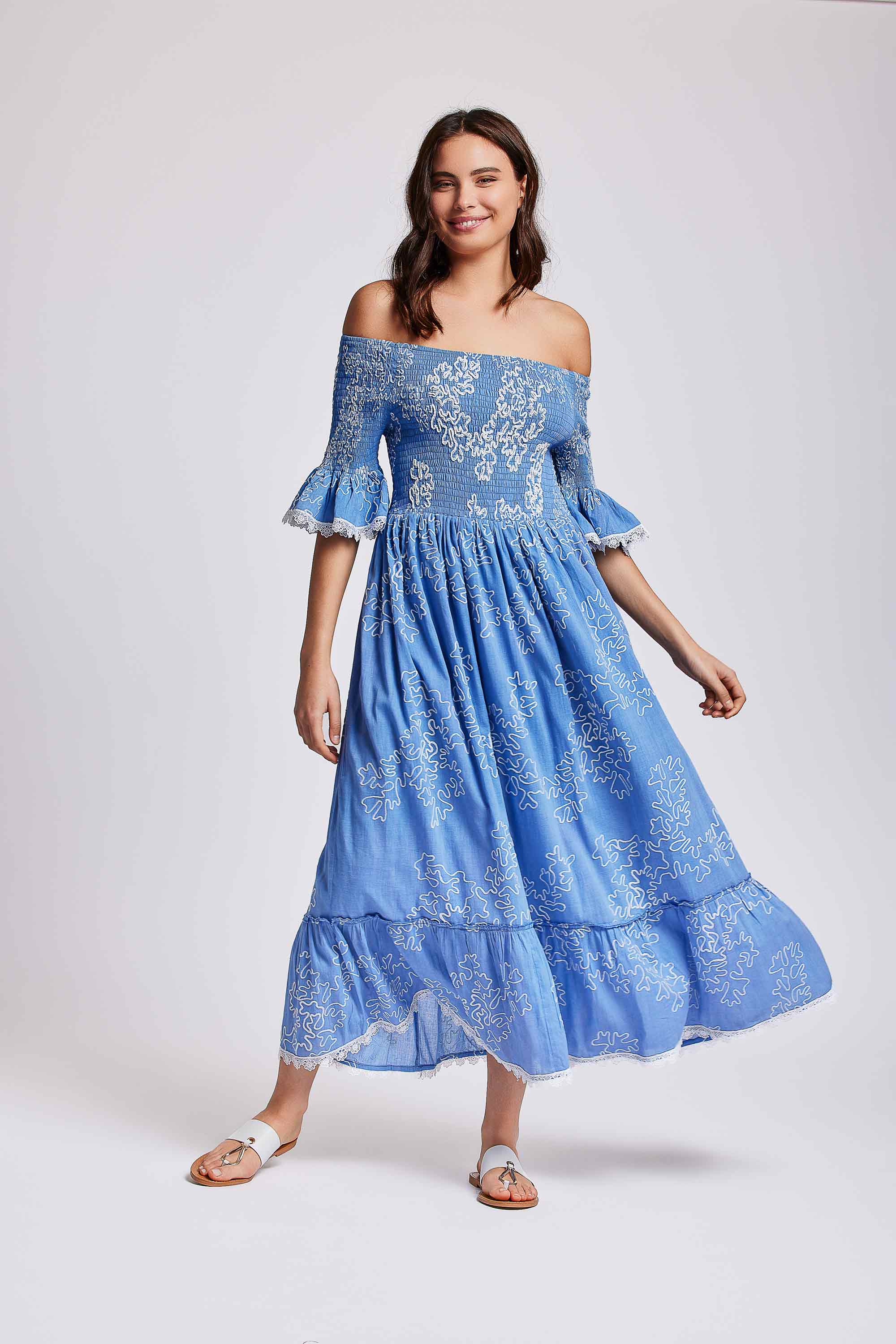 ABITO LUNGO CON SCOLLO A BARCA JESSICA - Image 3