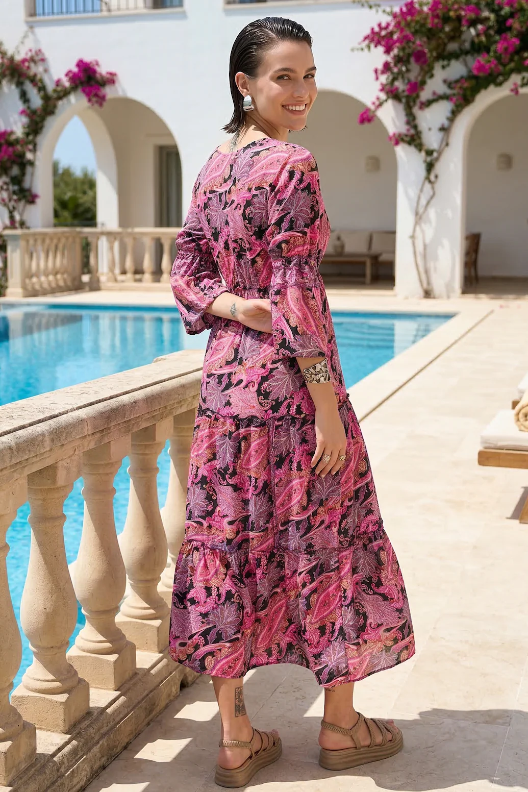 ABITO LUNGO CON STAMPA PAISLEY - Image 2