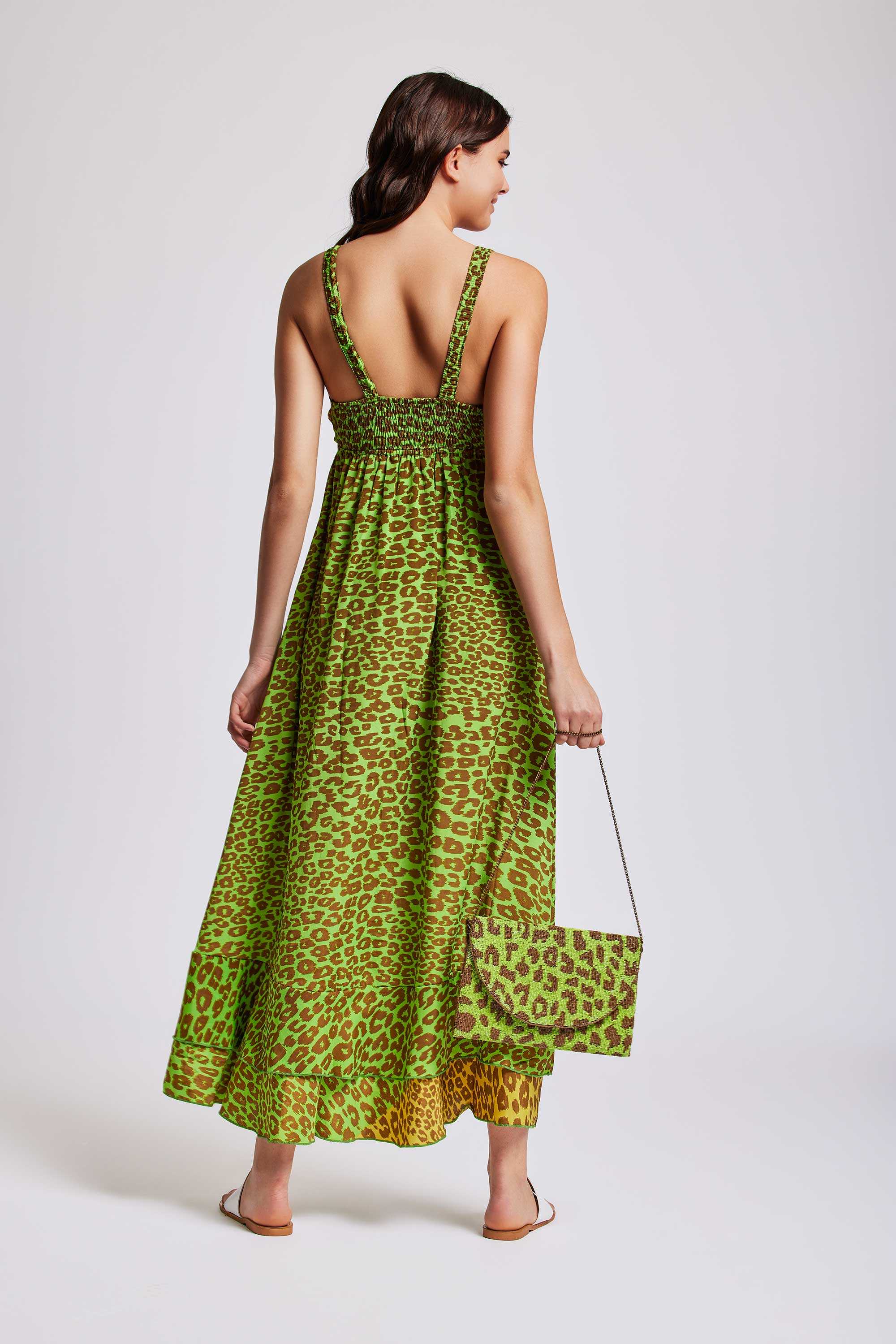ABITO LUNGO VERDE ANIMALIER - Image 2