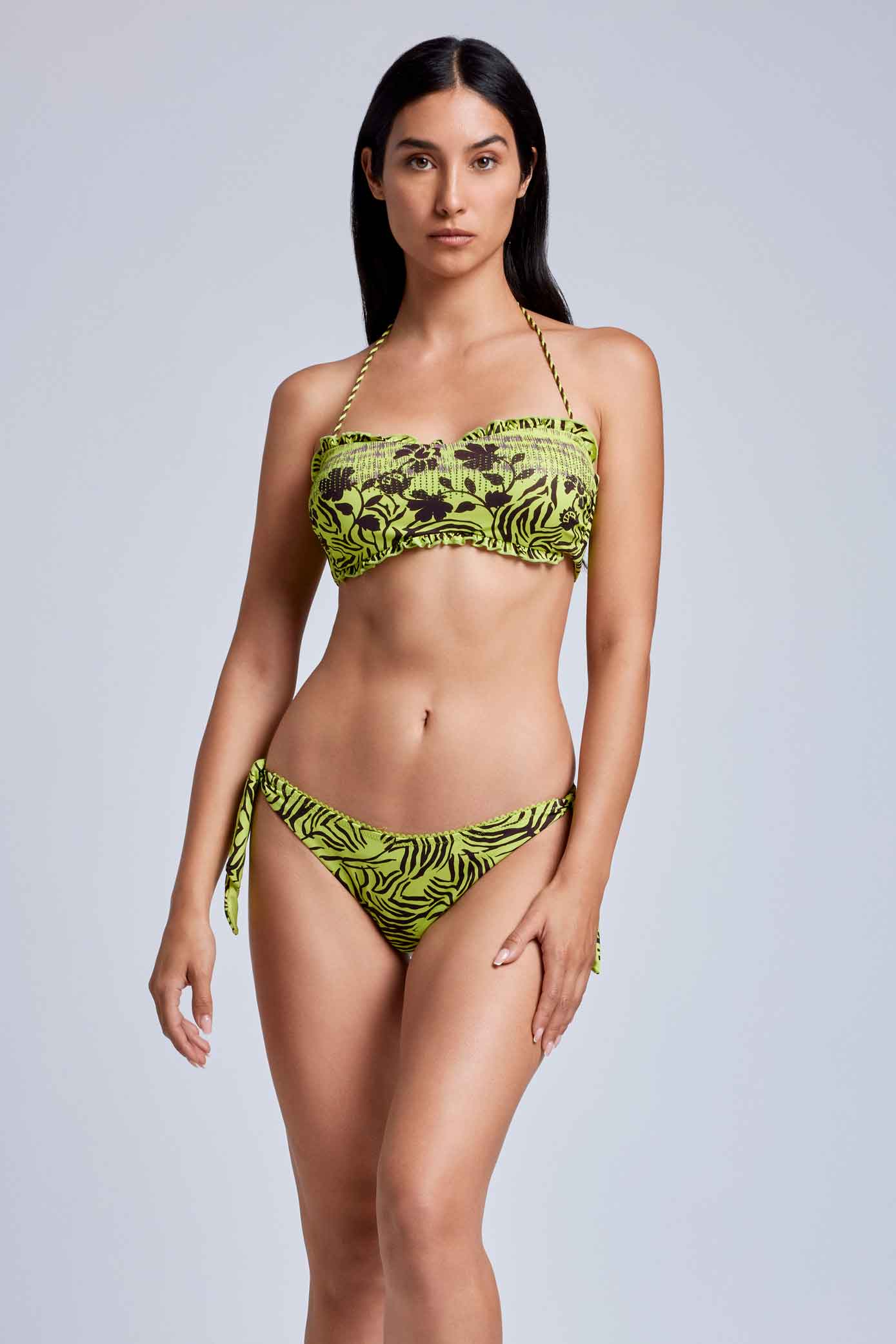 BIKINI A FASCIA FLORA LIME - Image 2