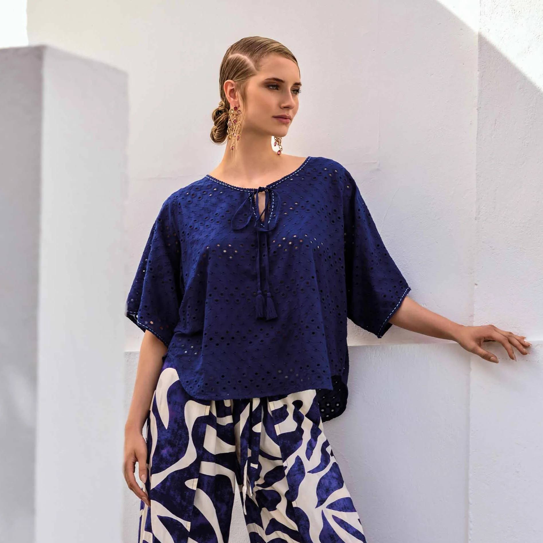 BLUSA A MANICHE CORTE EXILIA