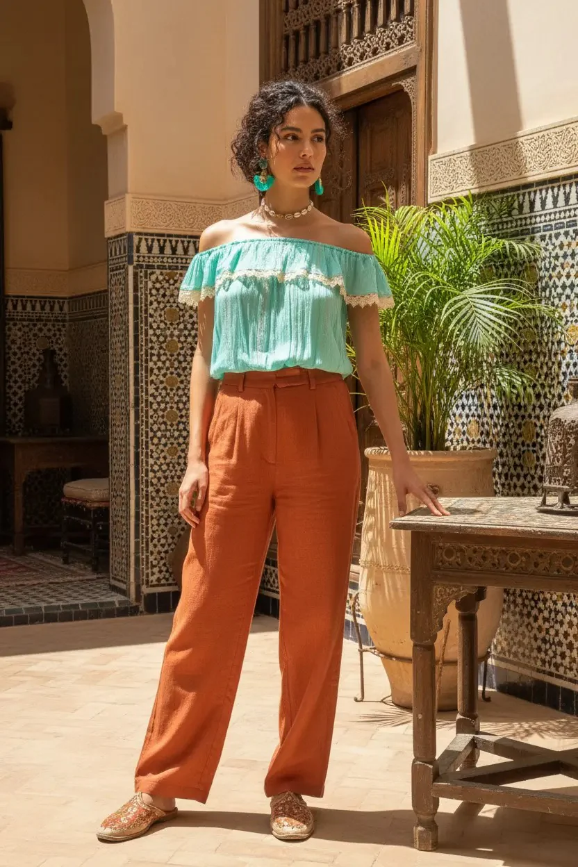 BLUSA CON BALZA E MERLETTI - Image 4