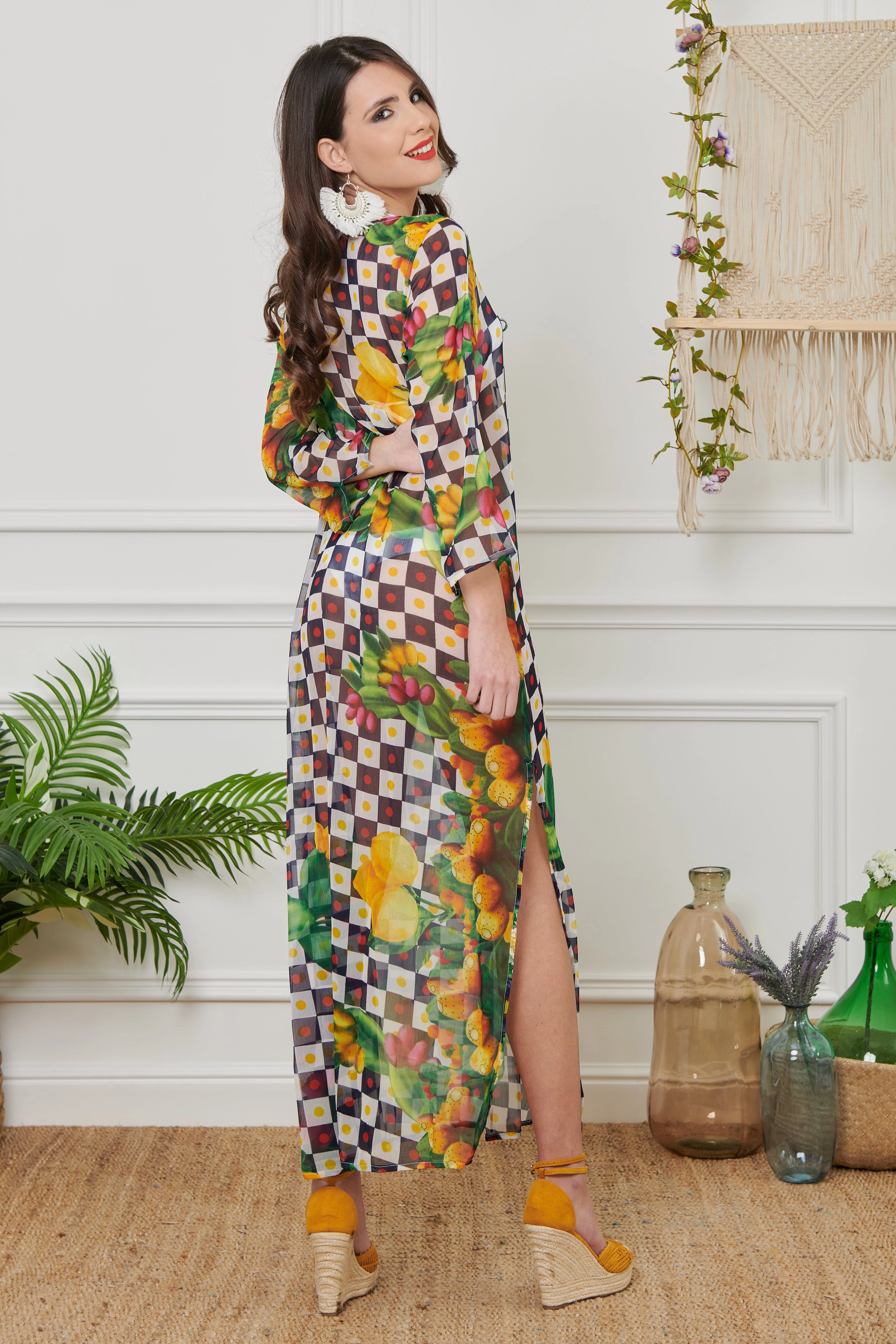 CAFTANO LUNGO IN CHIFFON - Image 11