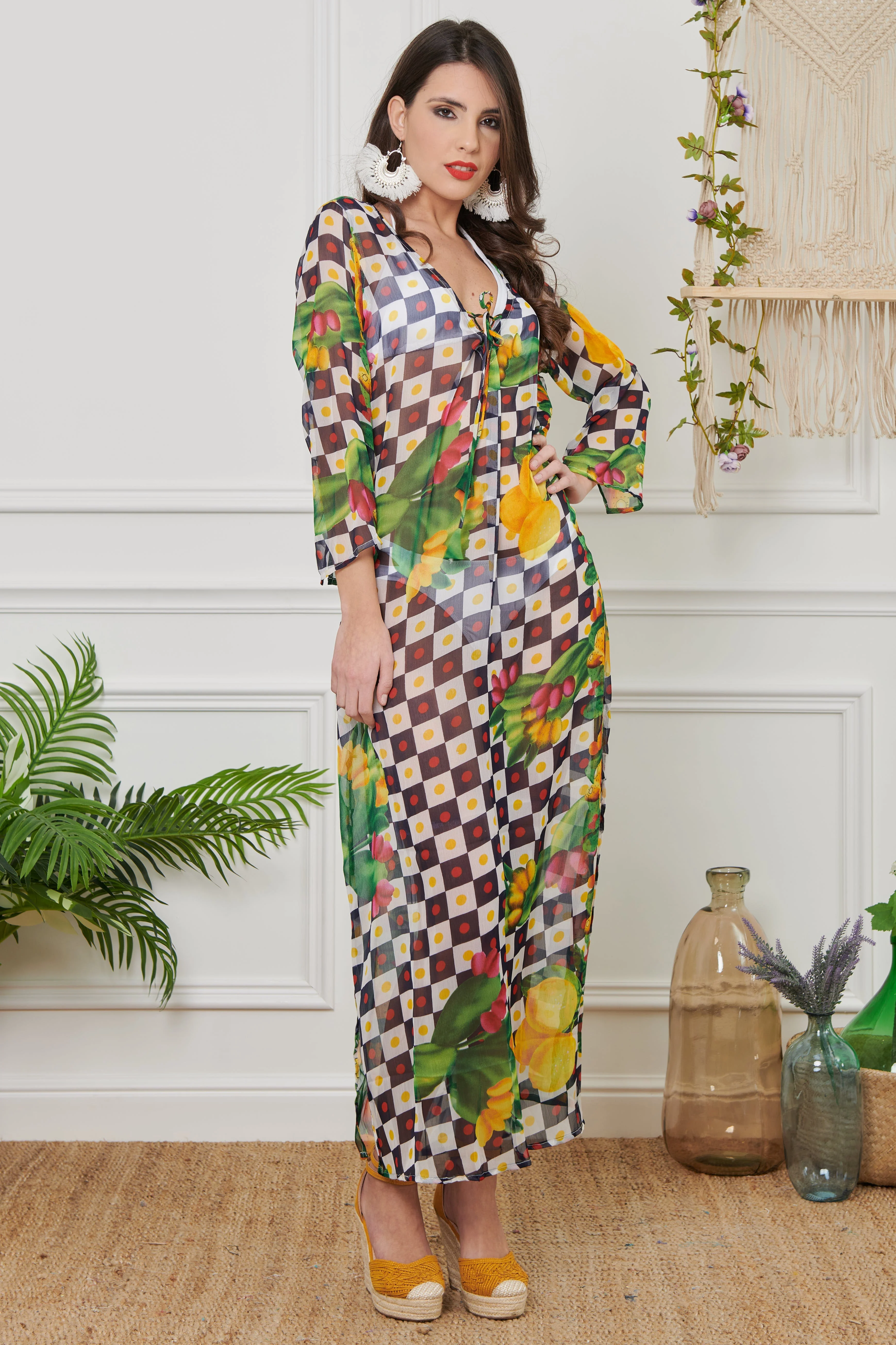 CAFTANO LUNGO IN CHIFFON - Image 12