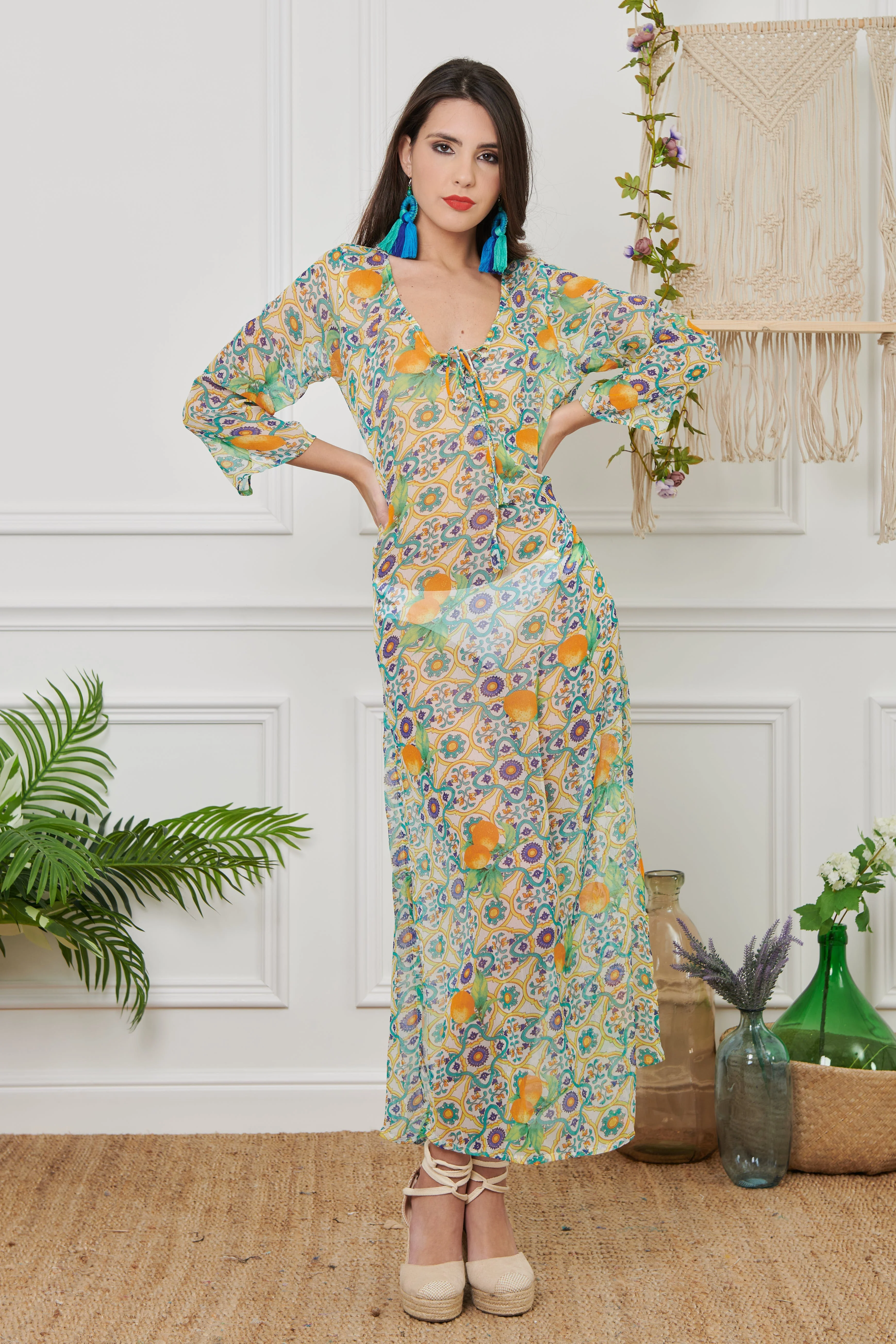 CAFTANO LUNGO IN CHIFFON - Image 18