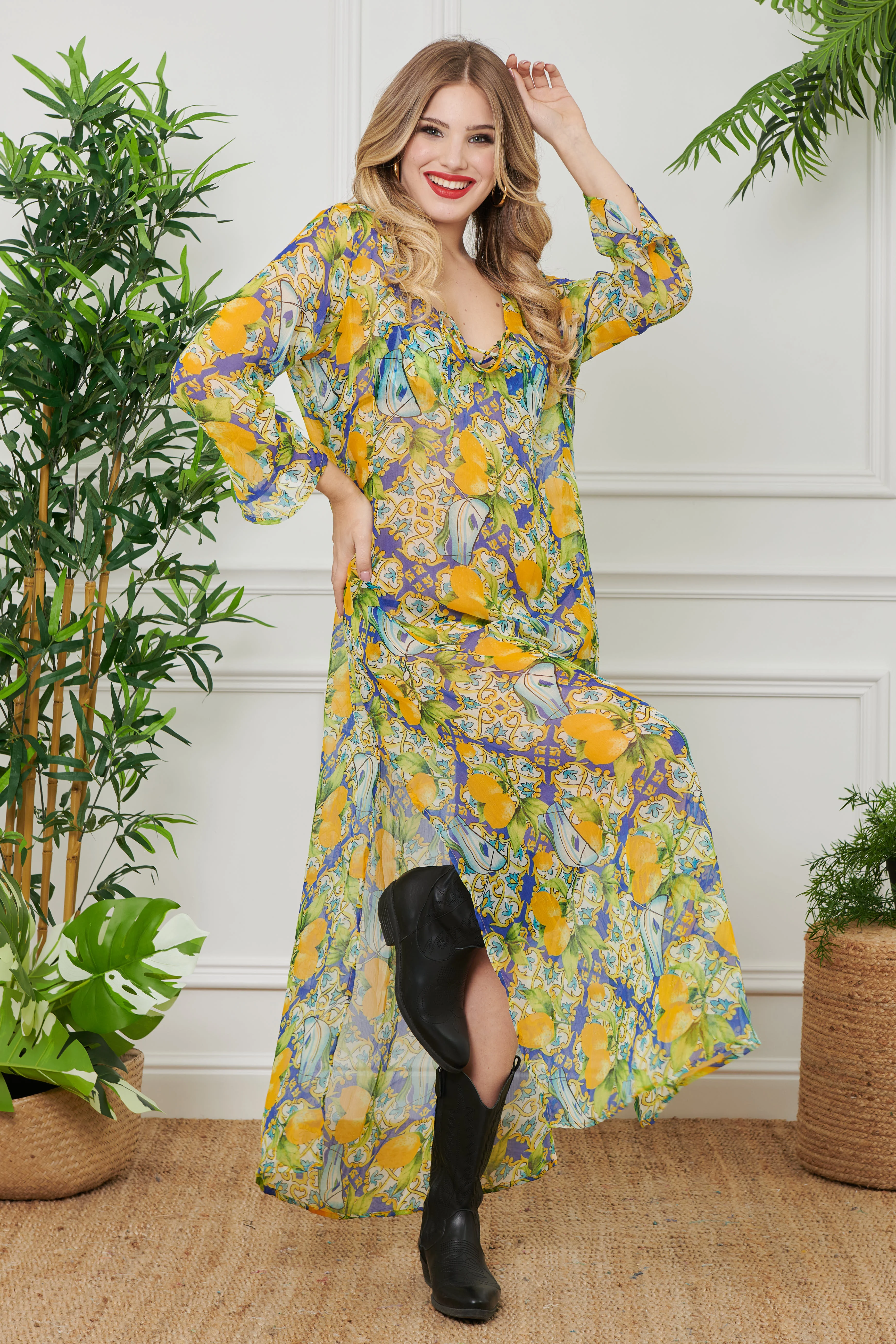 CAFTANO LUNGO IN CHIFFON - Image 21