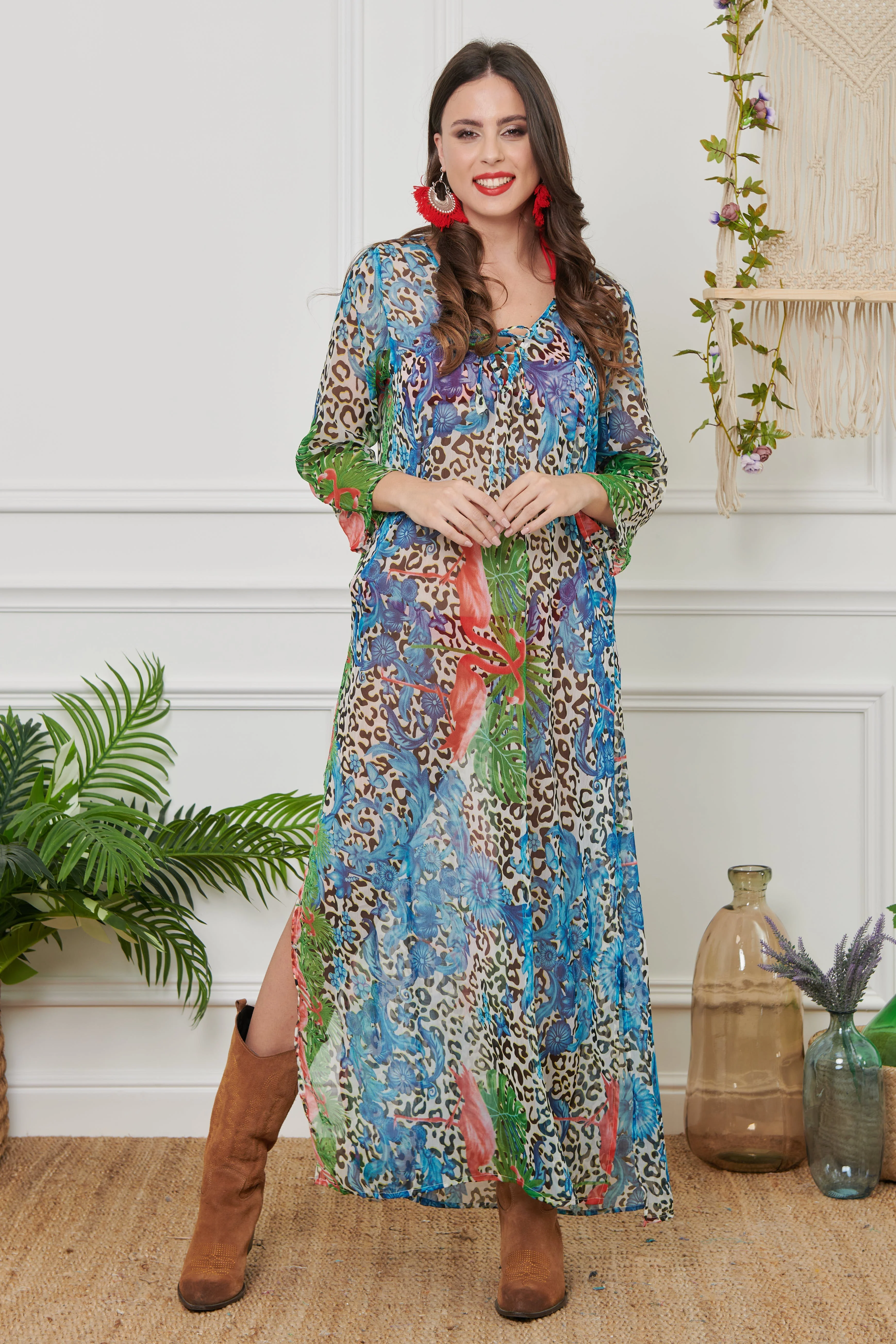 CAFTANO LUNGO IN CHIFFON - Image 6