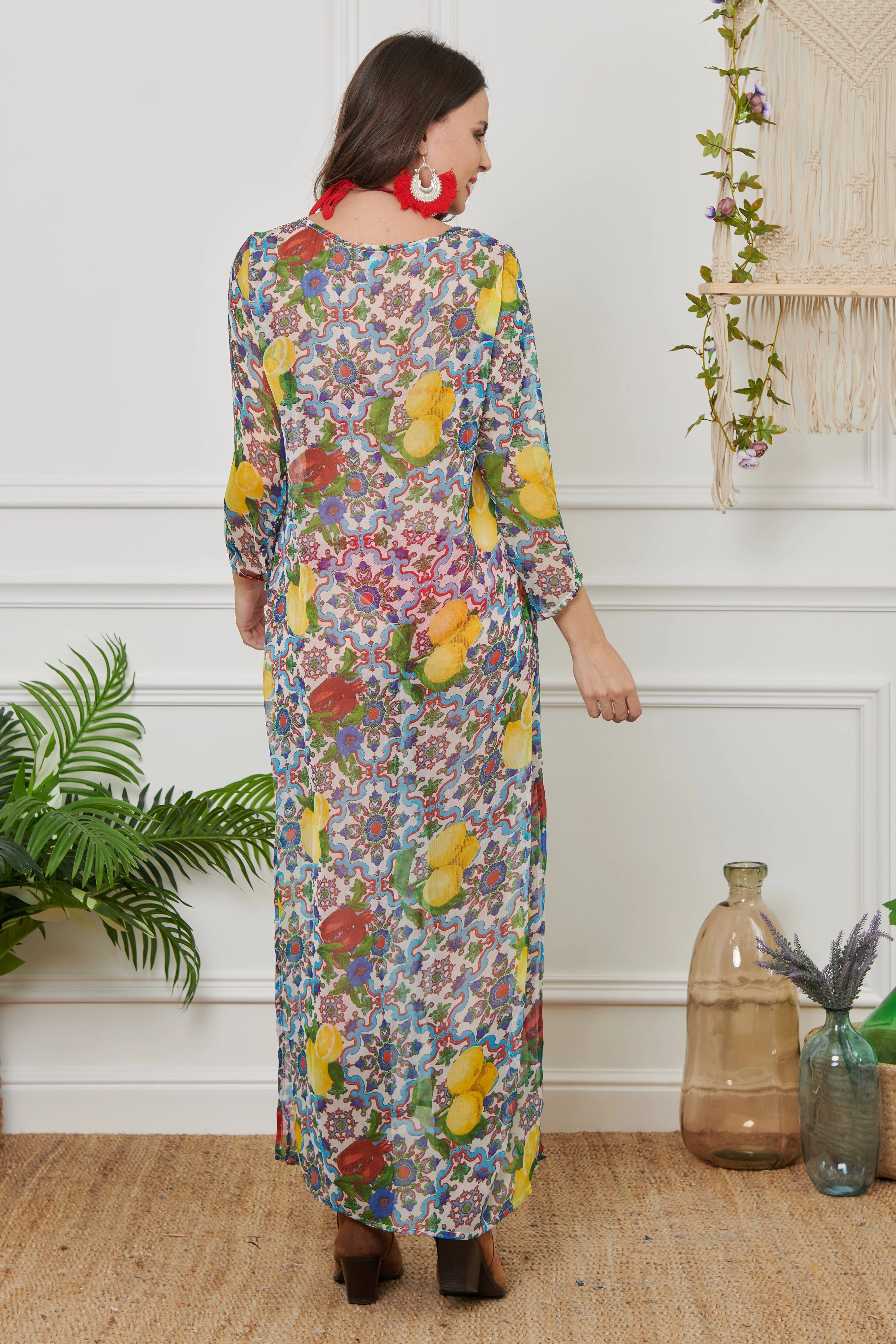 CAFTANO LUNGO IN CHIFFON - Image 8