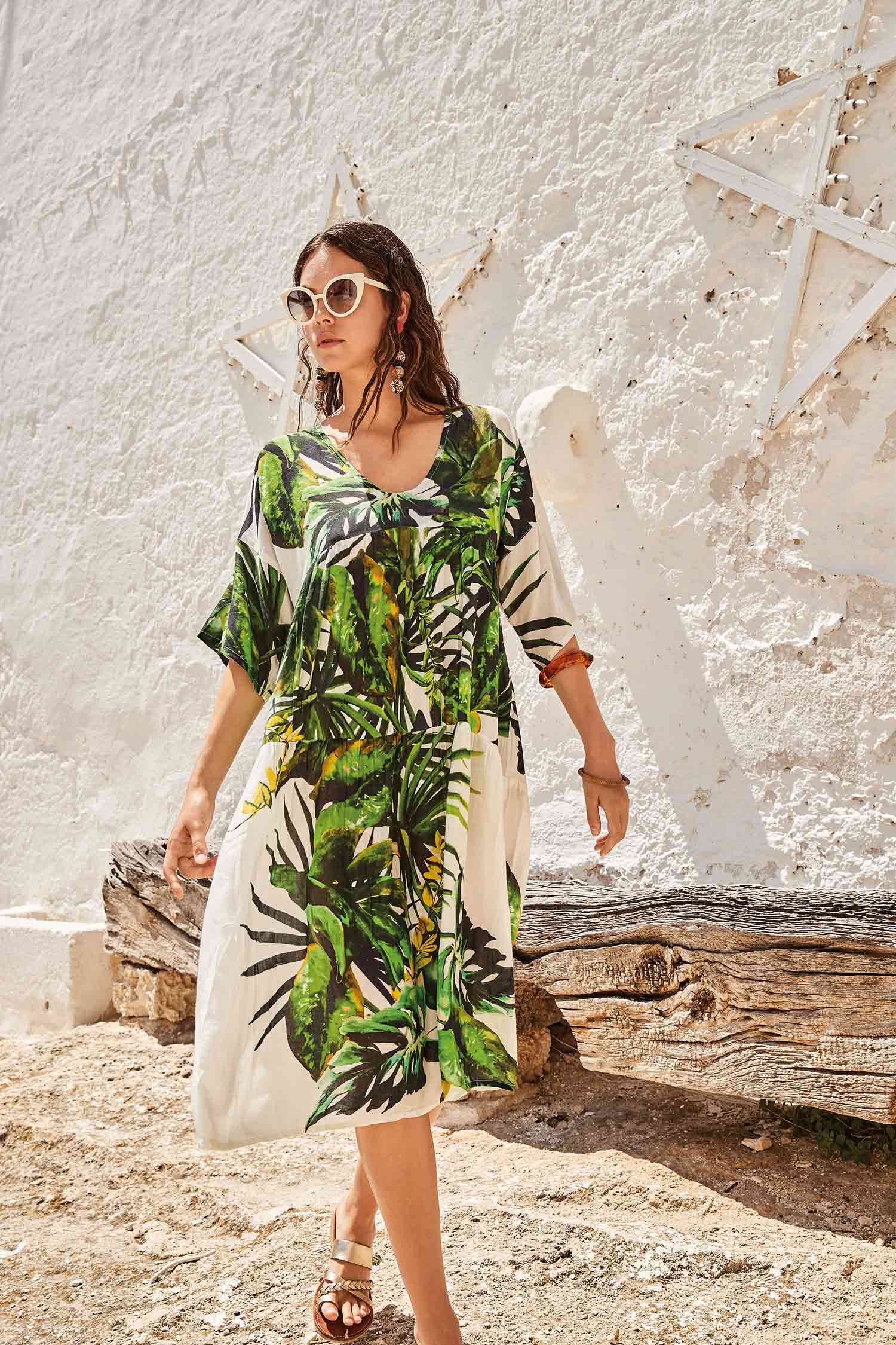 CAFTANO LUNGO TROPICALE