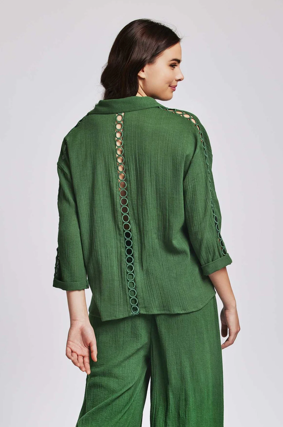 CAMICIA CON MERLETTO INTARSIATO - Image 4
