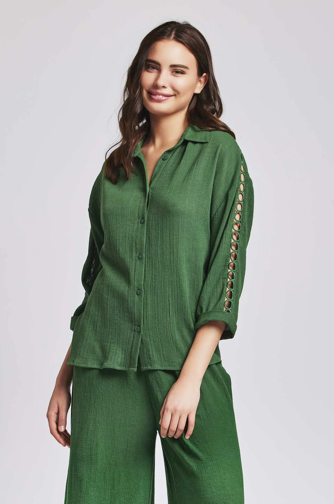 CAMICIA CON MERLETTO INTARSIATO - Image 5