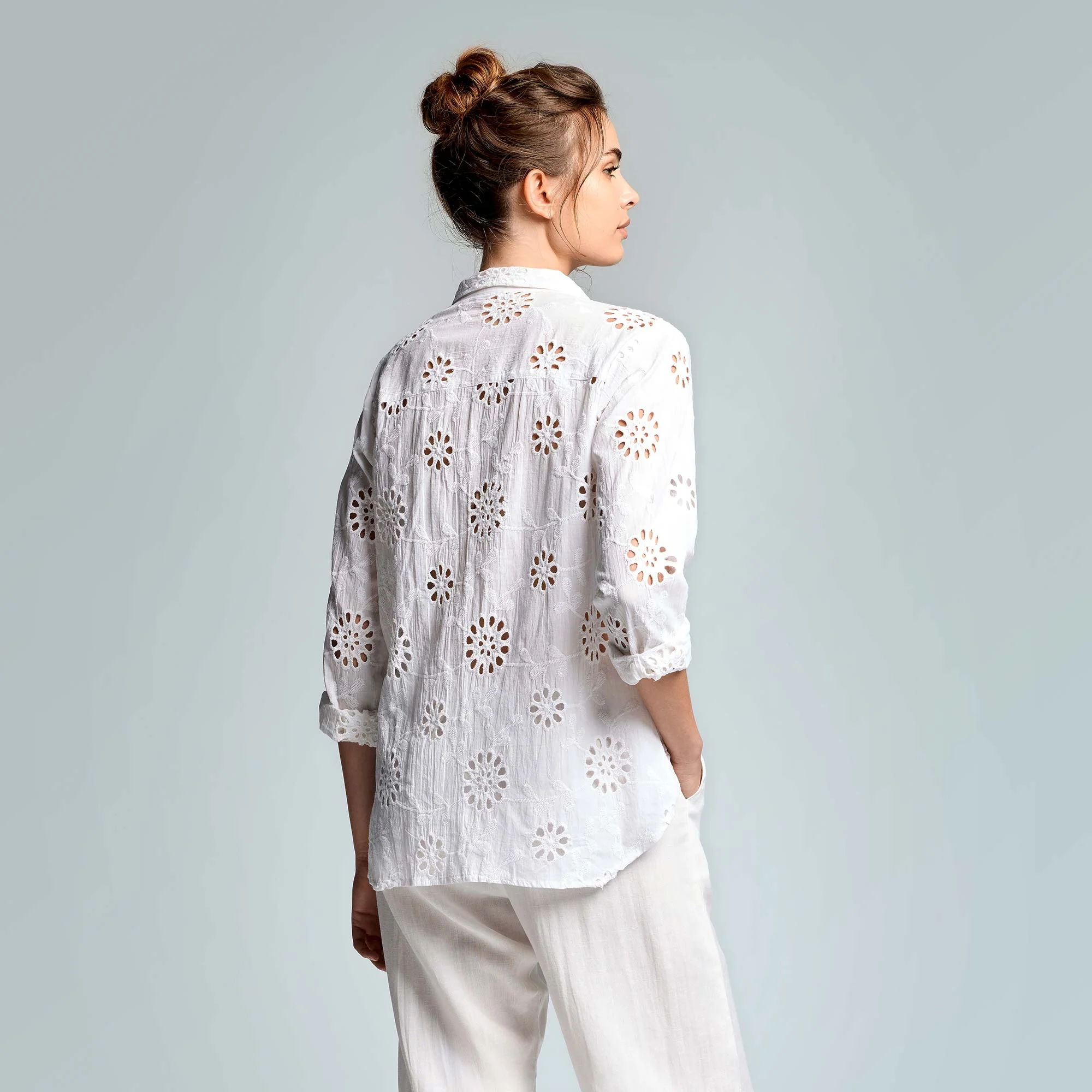 CAMICIA IN PIZZO PREGIATO VANIA - Image 3