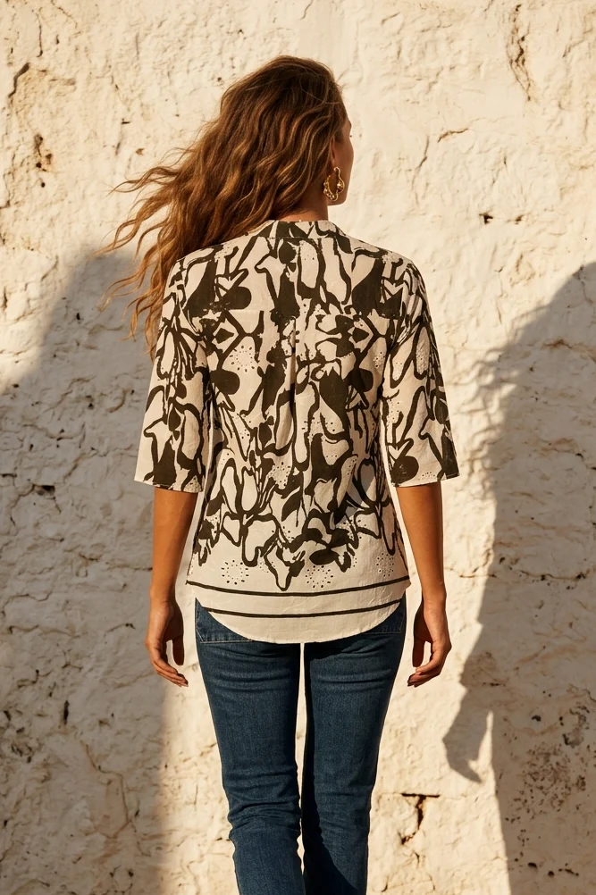 CAMICIA IN PIZZO SANGALLO STAMPATO - Image 2