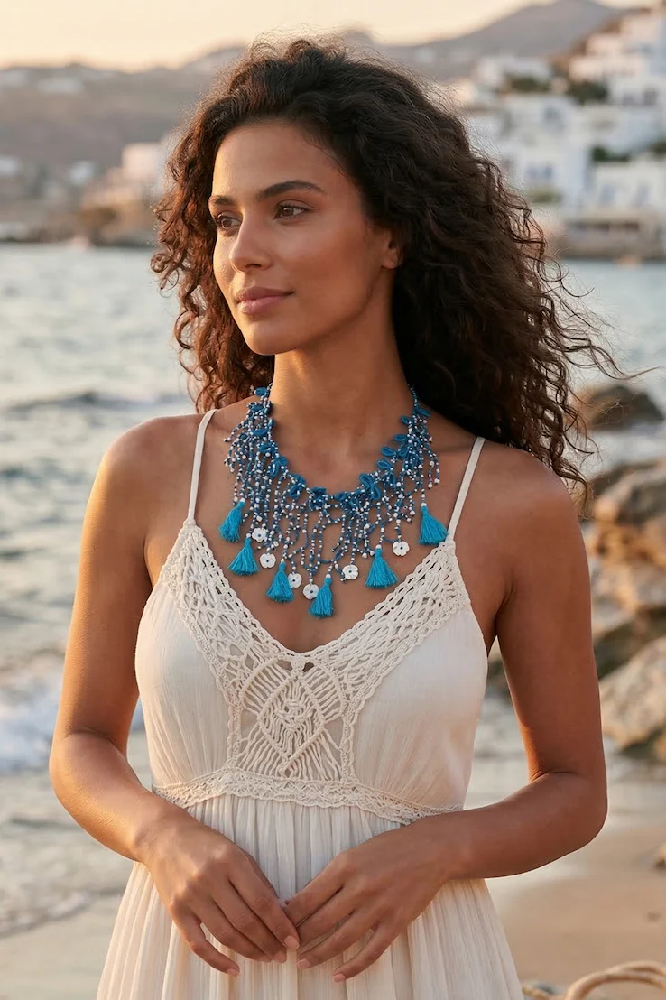 COLLANA MULTIFILI, CONCHIGLIE E NAPPE