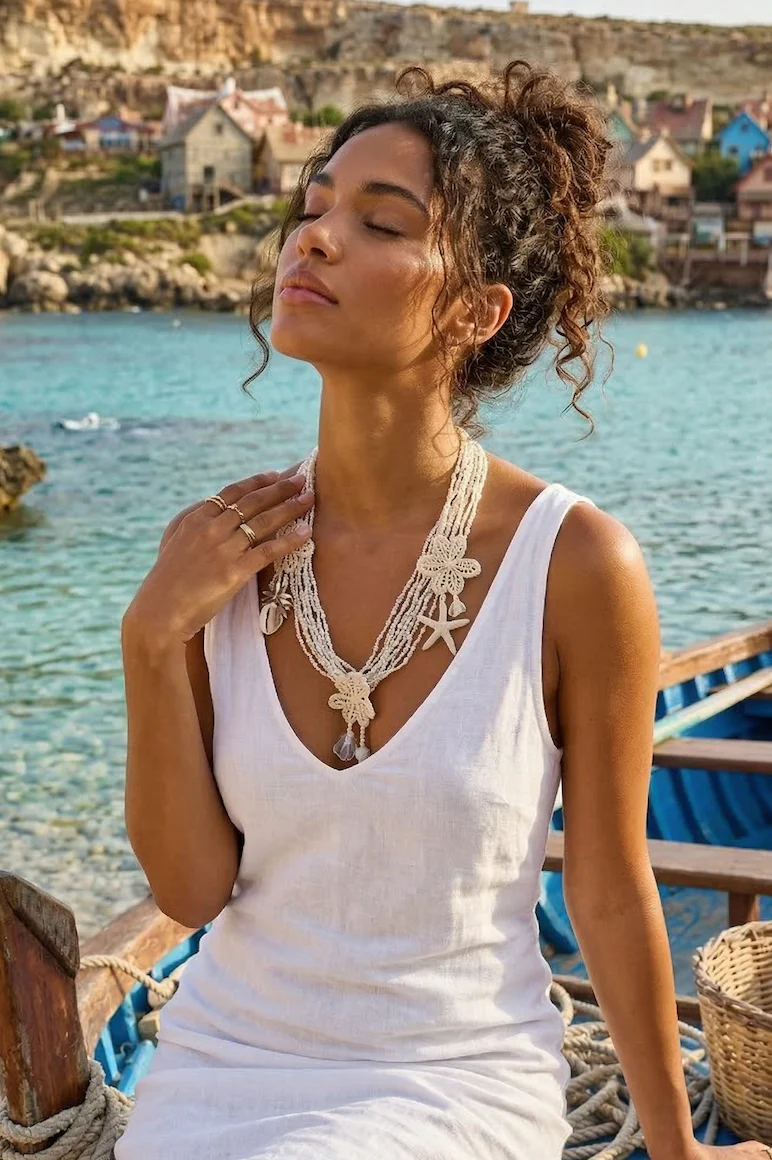 COLLANA MULTIFILI E FIORI