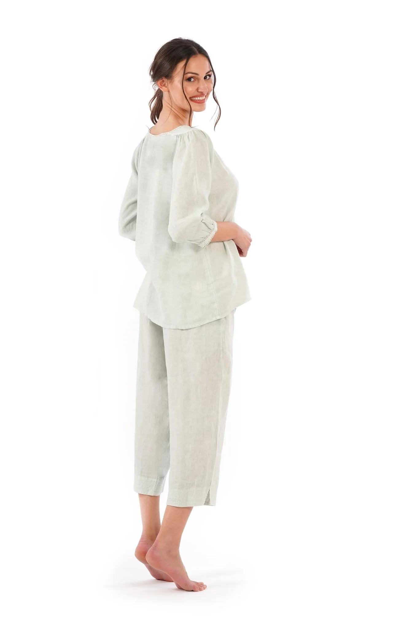 PANTALONE CAPRI IN PURO LINO - Image 2