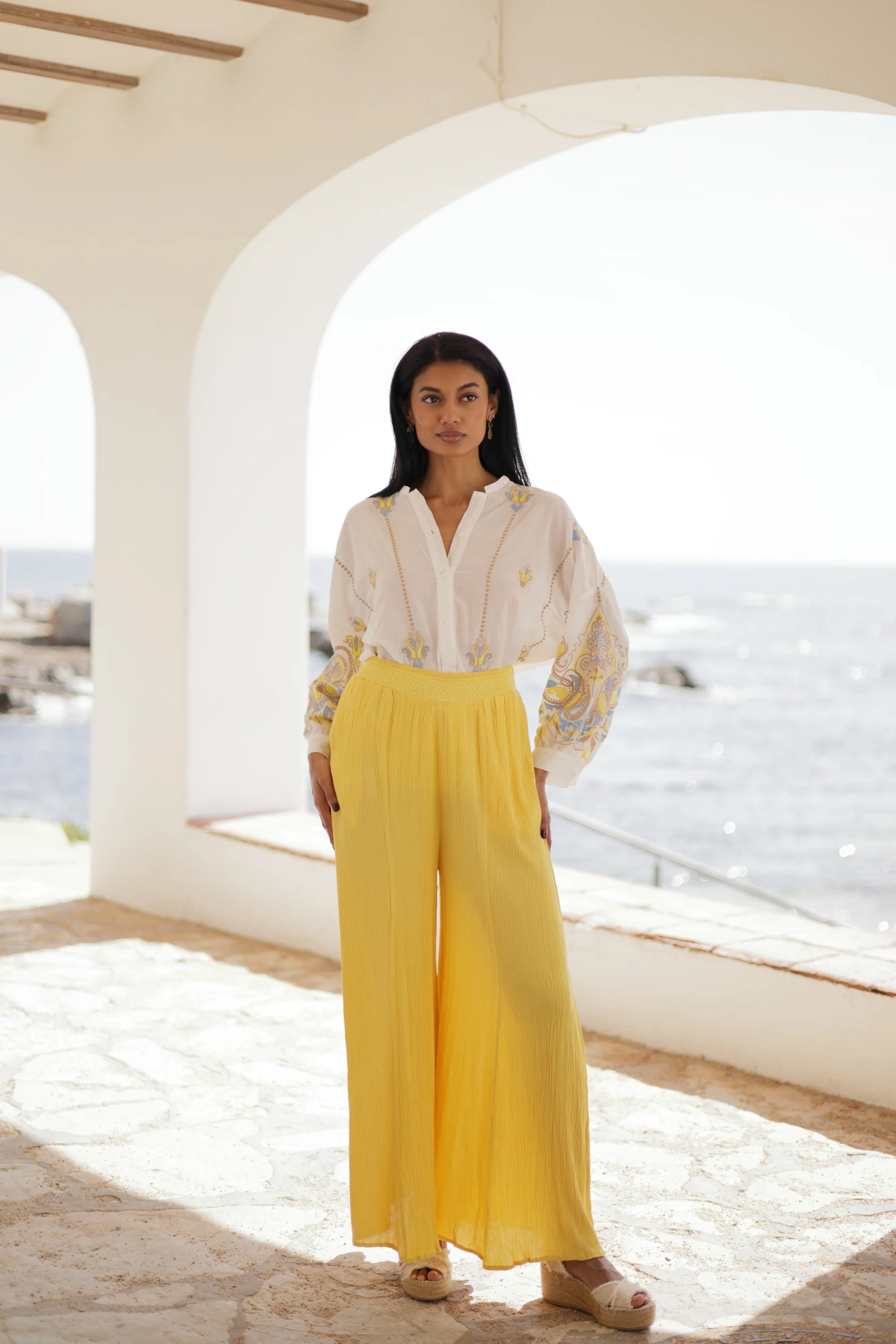 PANTALONE PALAZZO CON MERLETTO - Image 2
