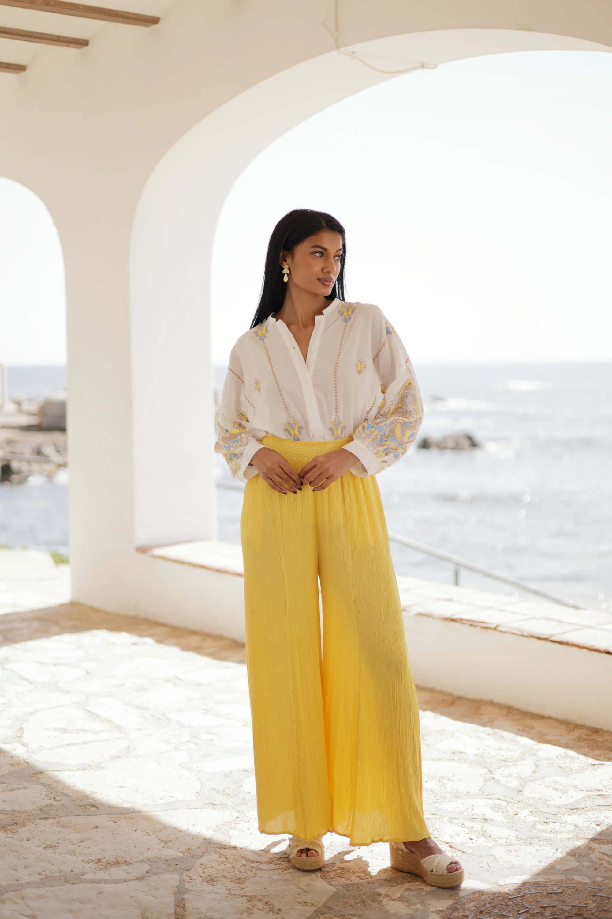 PANTALONE PALAZZO CON MERLETTO - Image 3