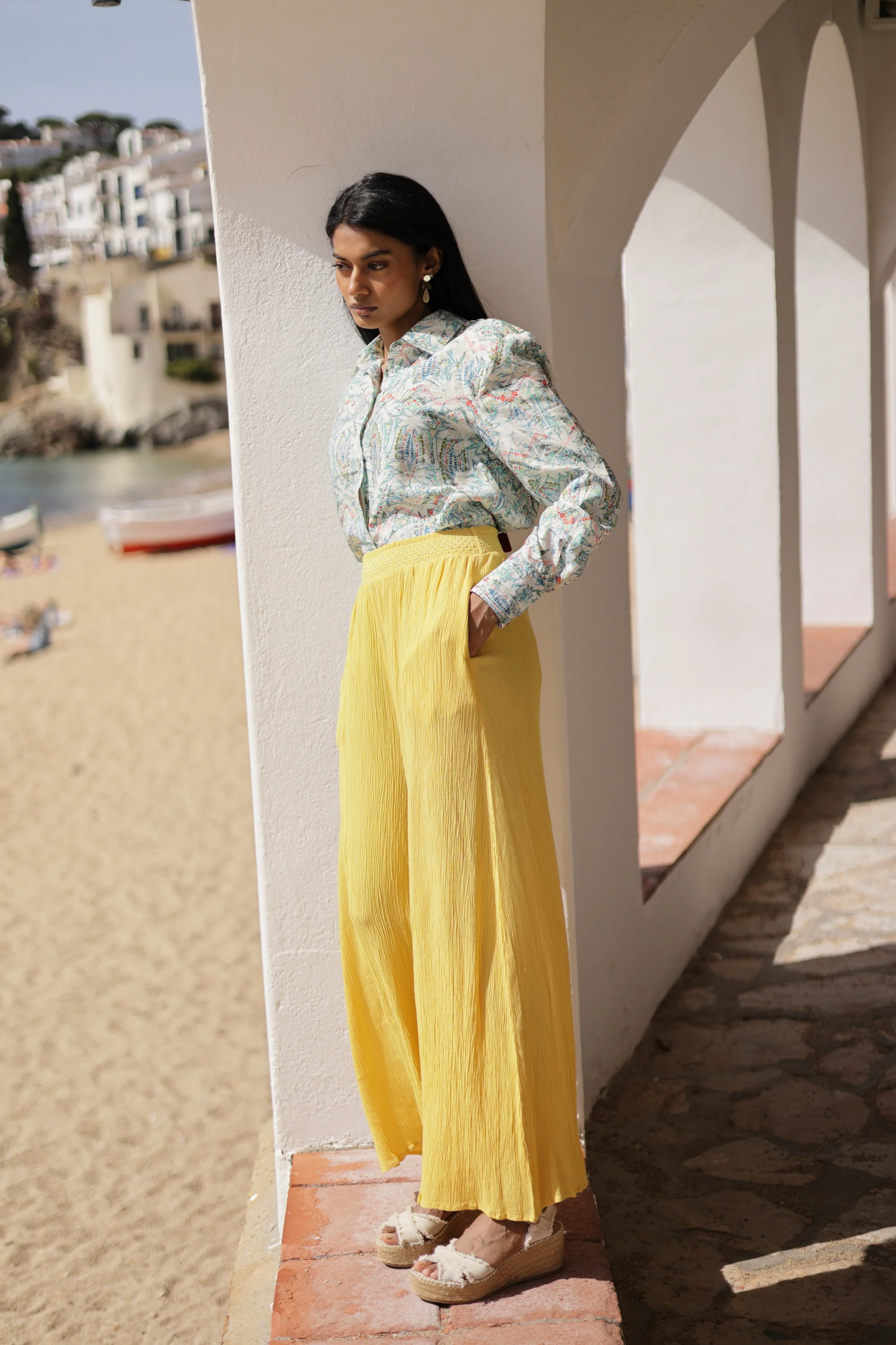 PANTALONE PALAZZO CON MERLETTO - Image 4