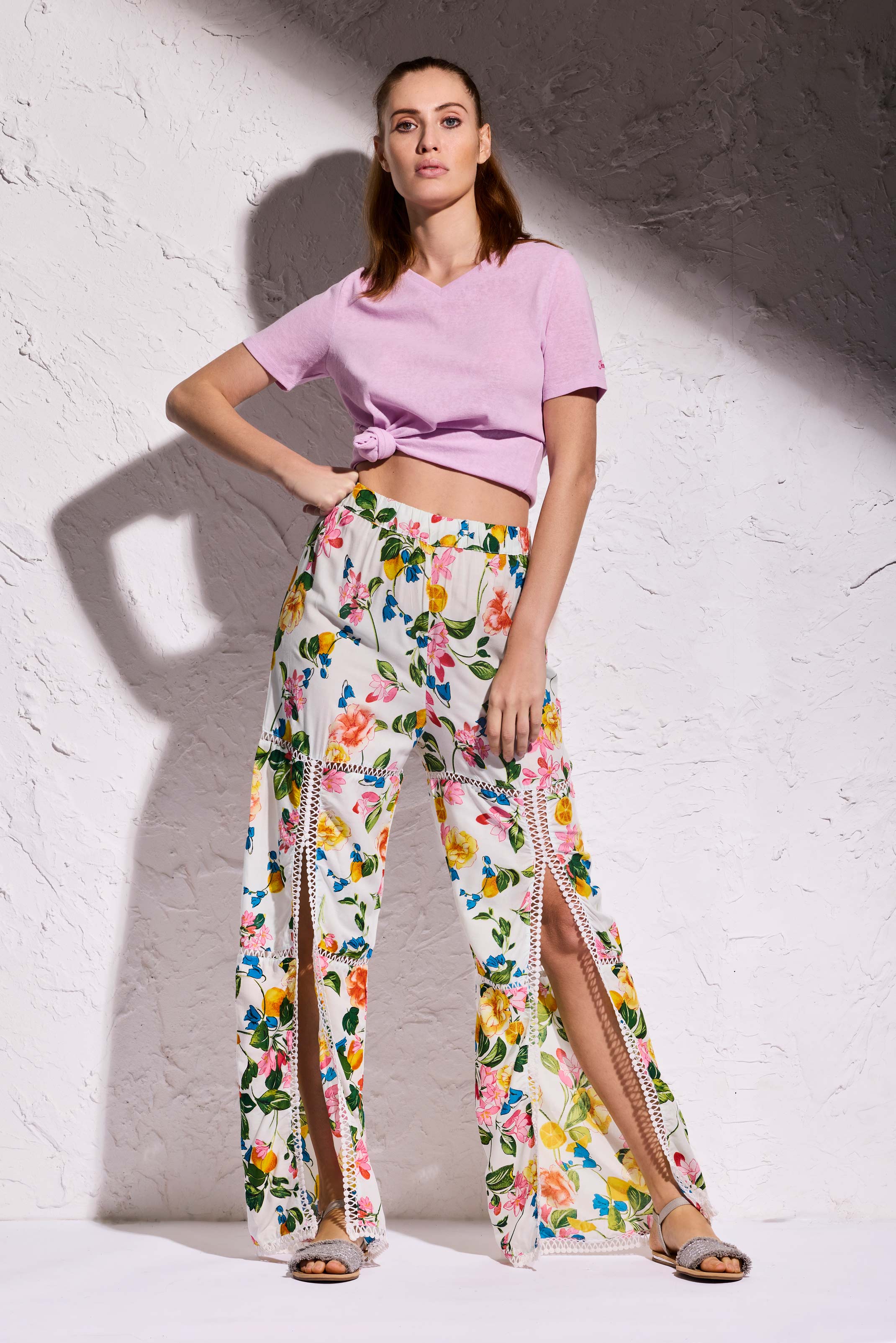 PANTALONI FIORI E INTARSI - Image 3