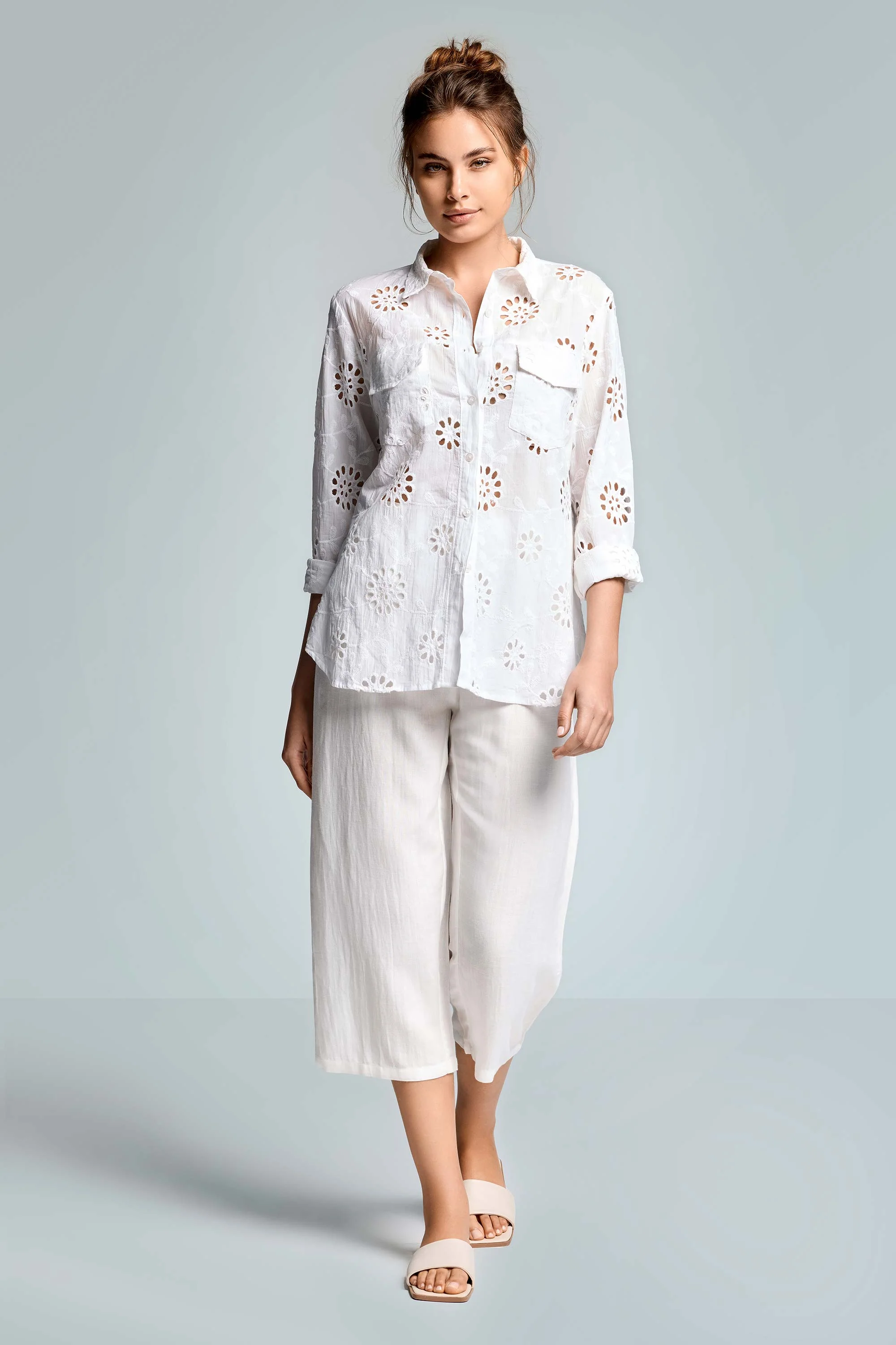PANTALONI IN MISTO LINO VANIA - Image 2