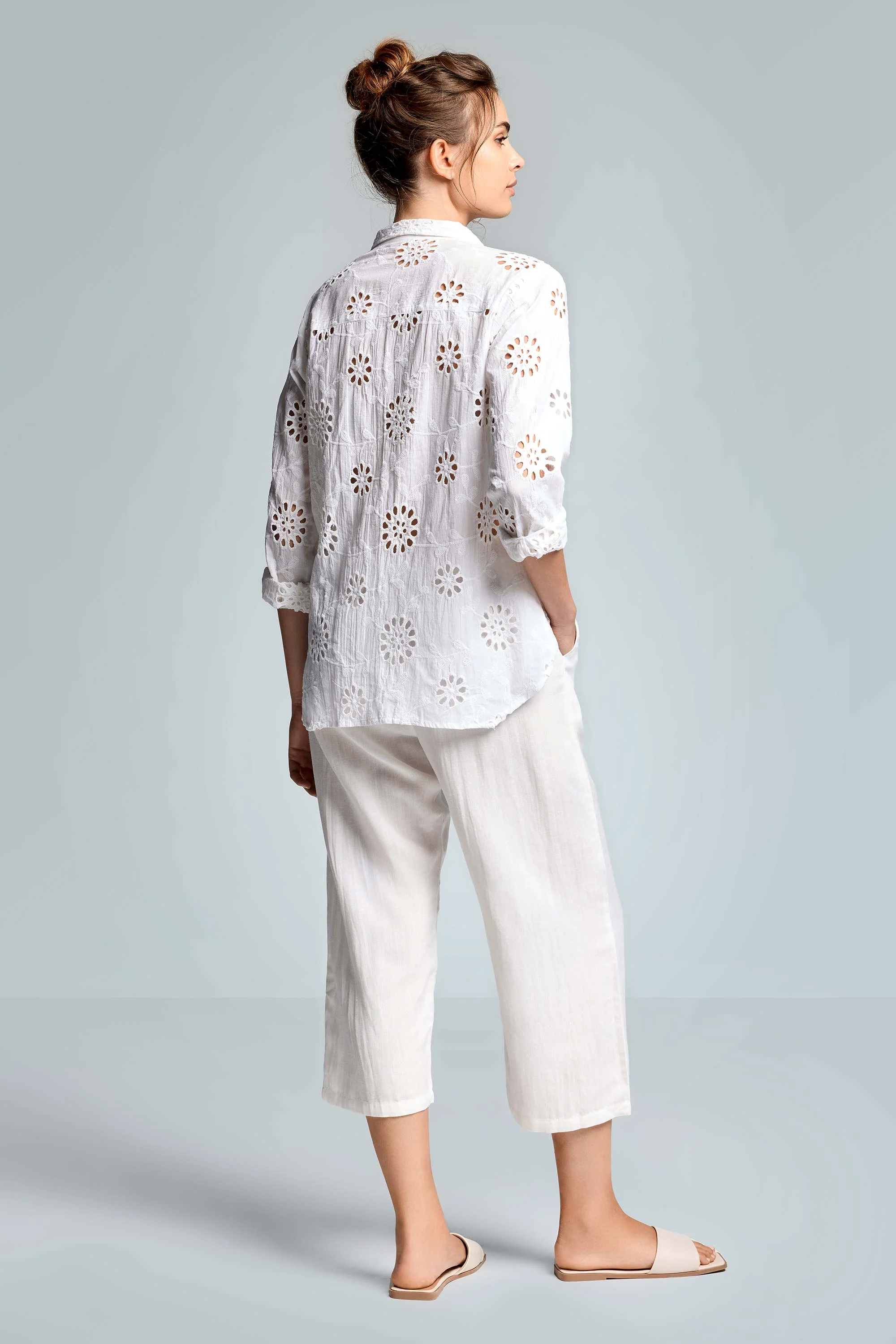PANTALONI IN MISTO LINO VANIA - Image 3