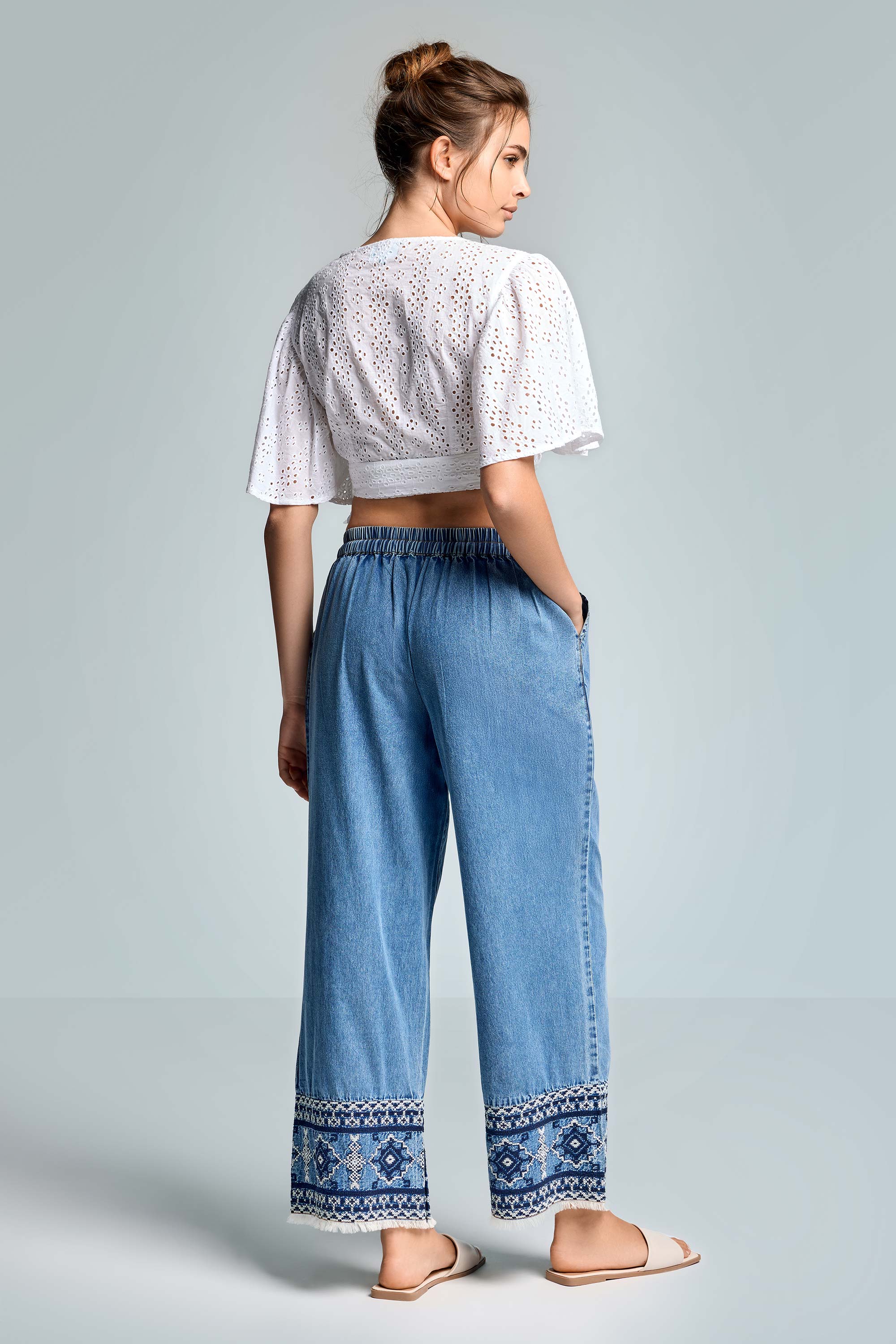 PANTALONI PALAZZO DENIM DANIELA - Image 3