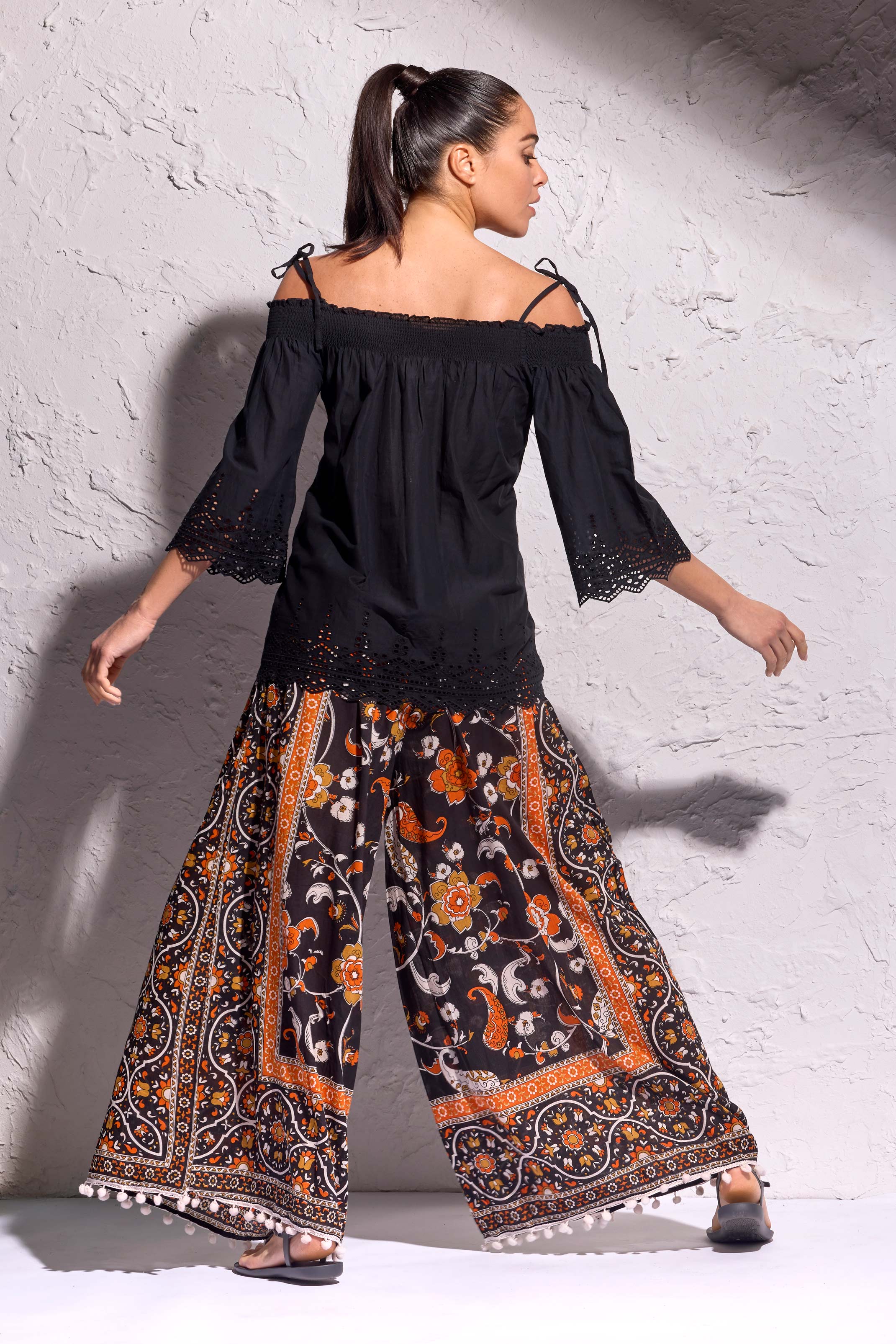 PANTALONI PALAZZO FANTASIA ETNICA - Image 3
