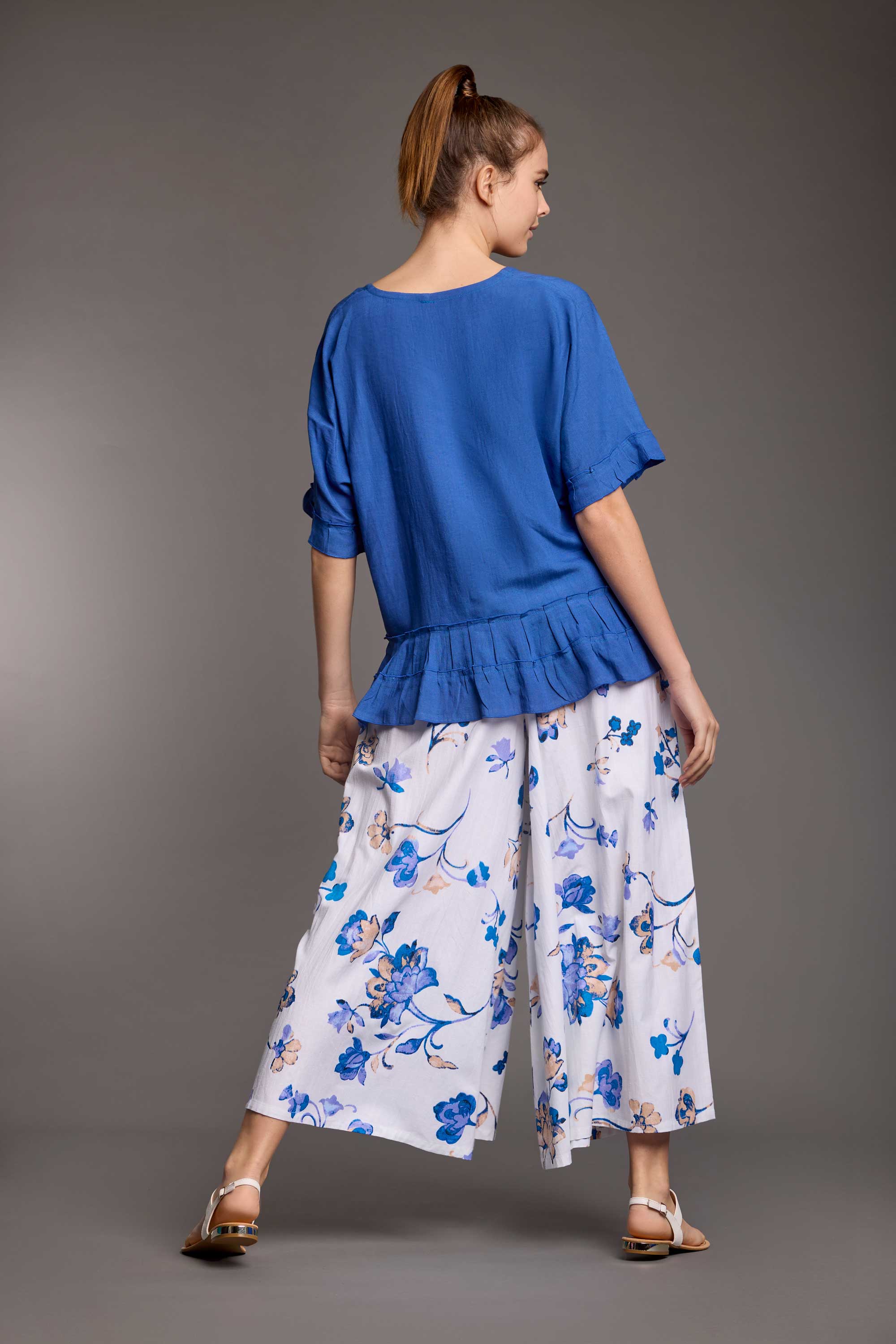 PANTALONI PALAZZO IN MISTO LINO COCO - Image 3