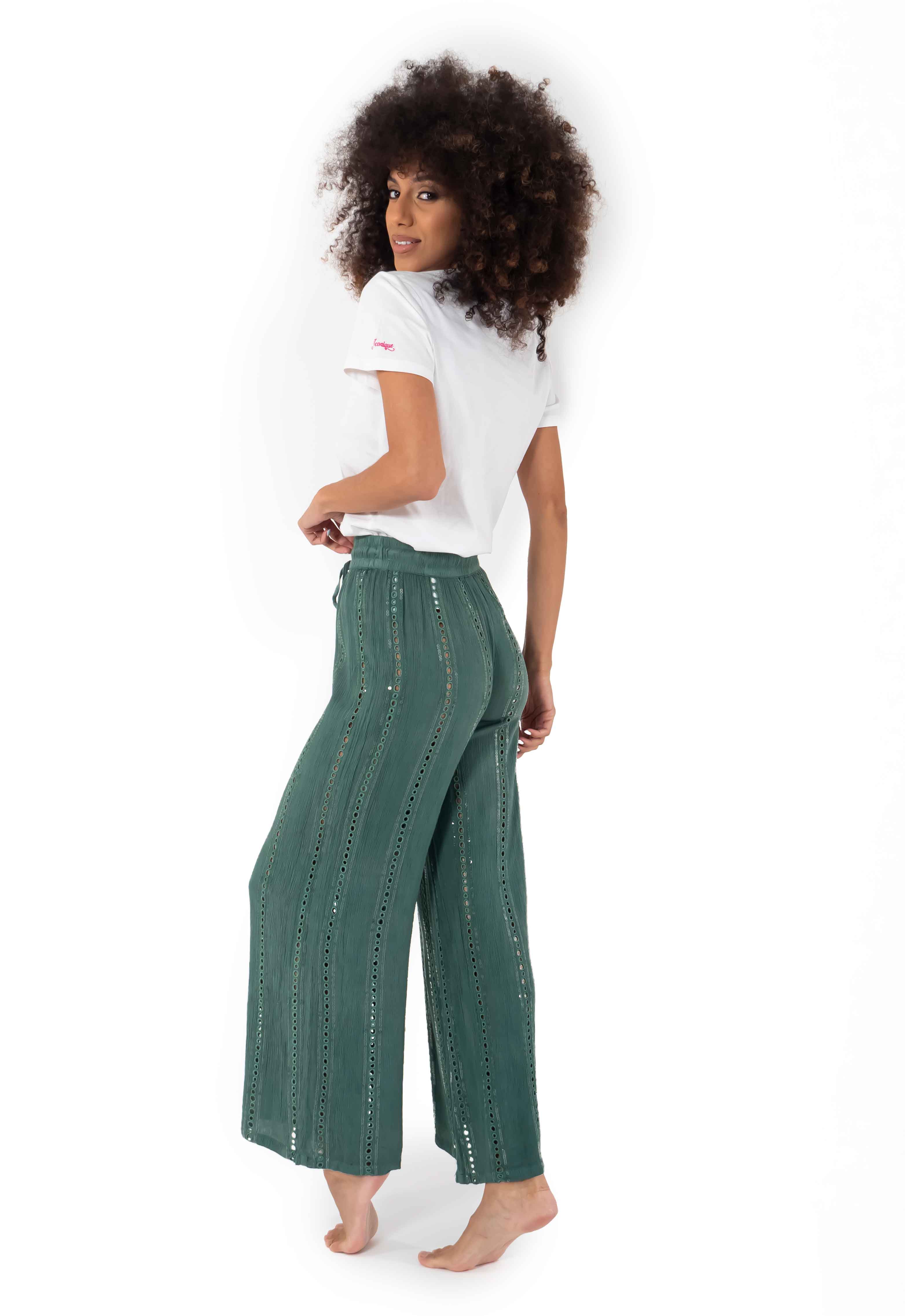 PANTALONI VERDI INTARSI - Image 2