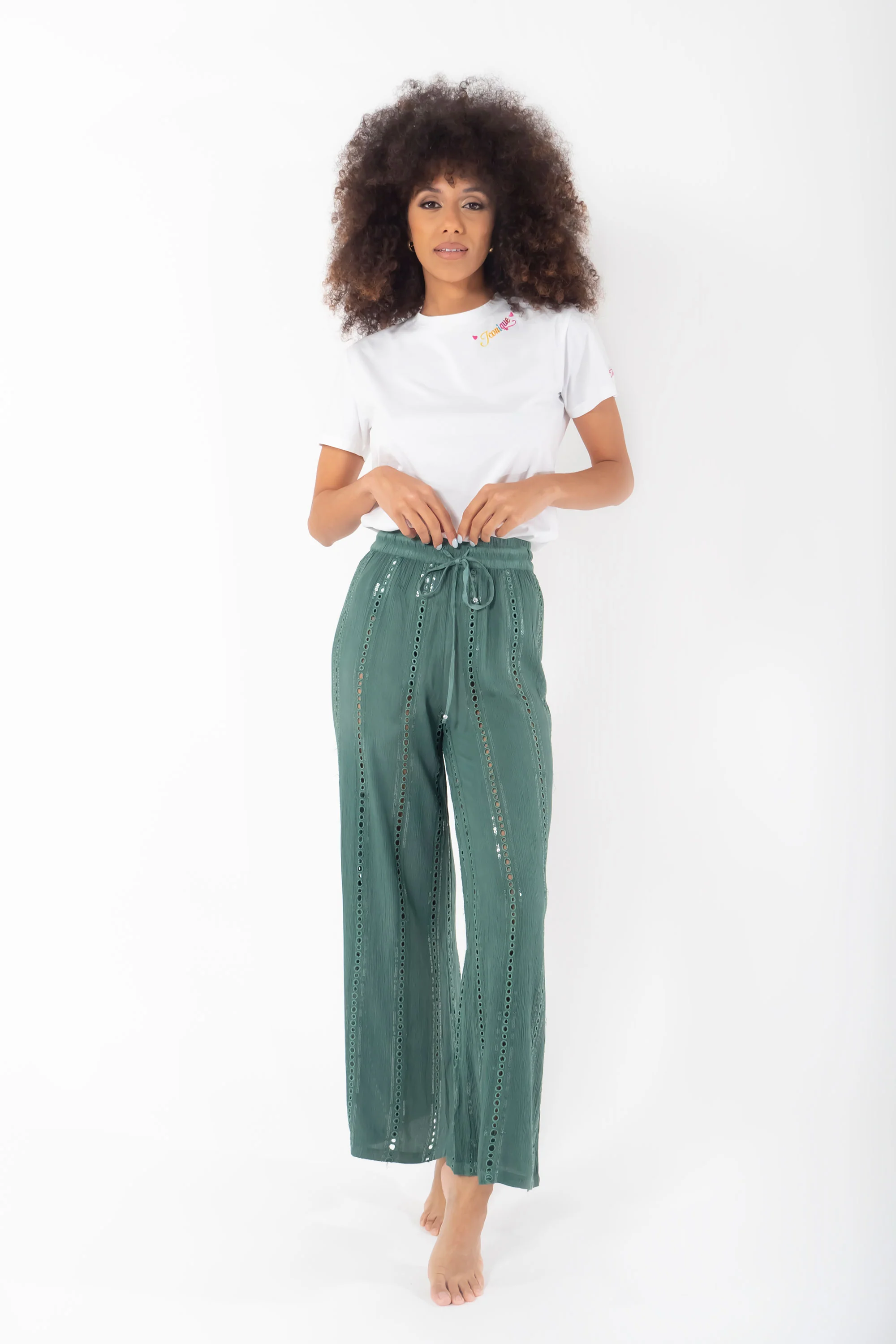 PANTALONI VERDI INTARSI - Image 3