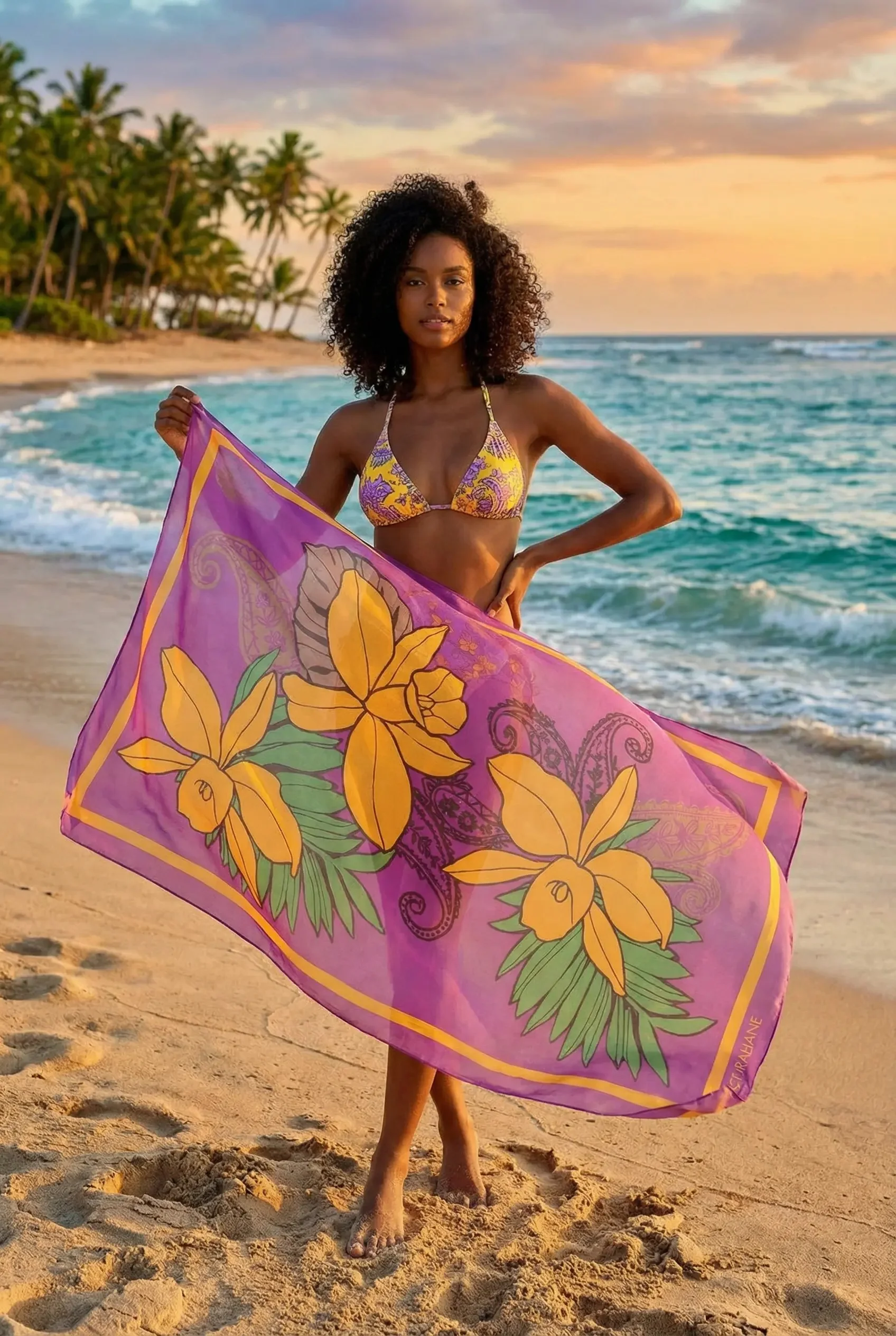 PAREO FOULARD FIORI
