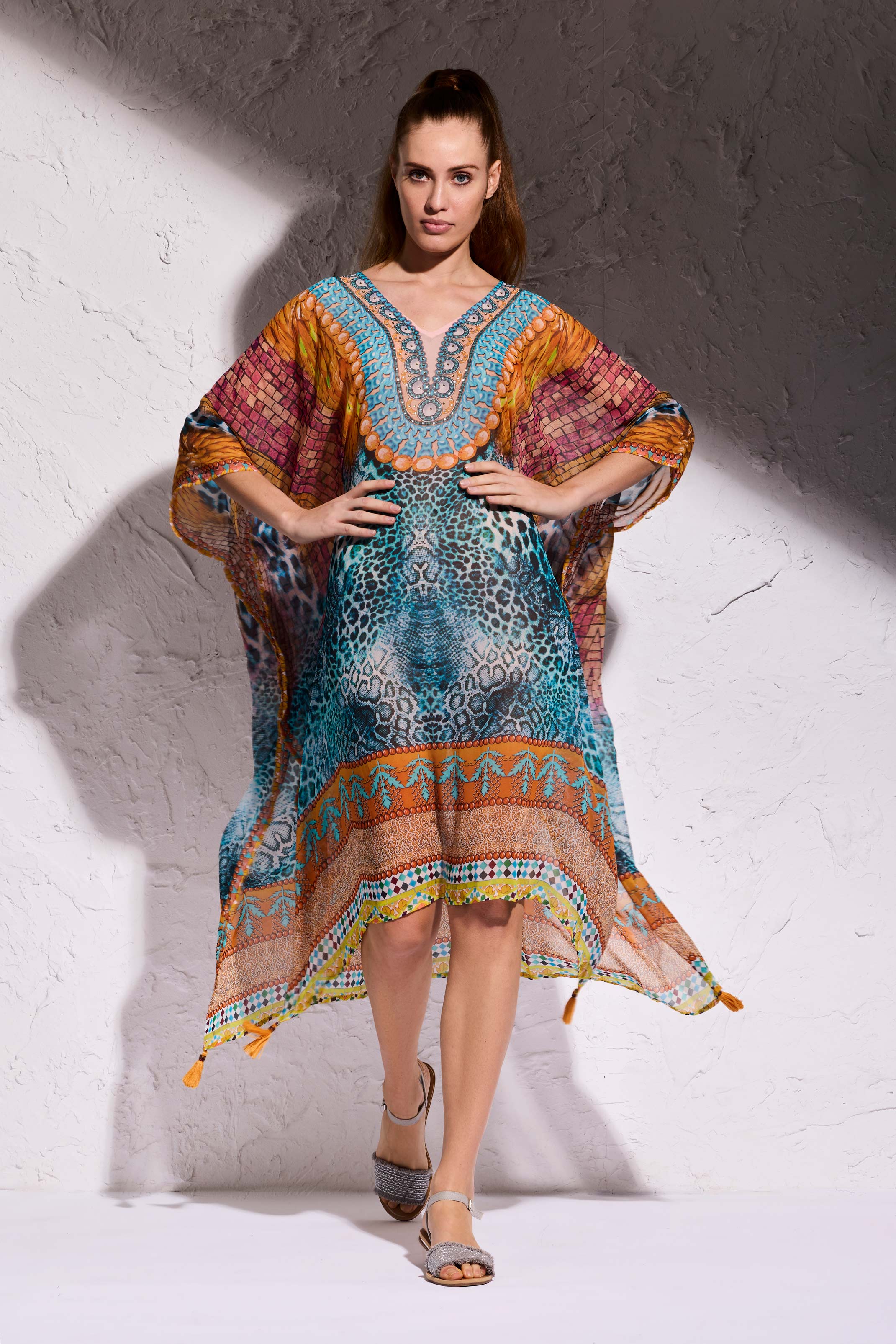 PONCHO MACULATO TURCHESE - Image 3