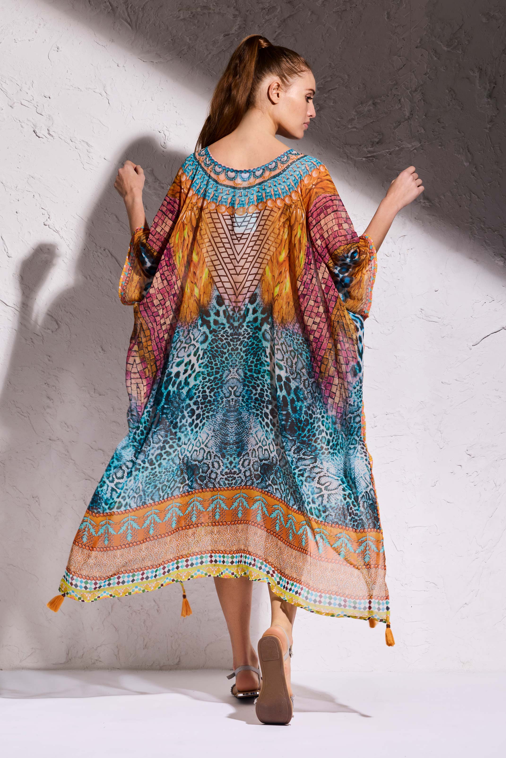 PONCHO MACULATO TURCHESE - Image 4